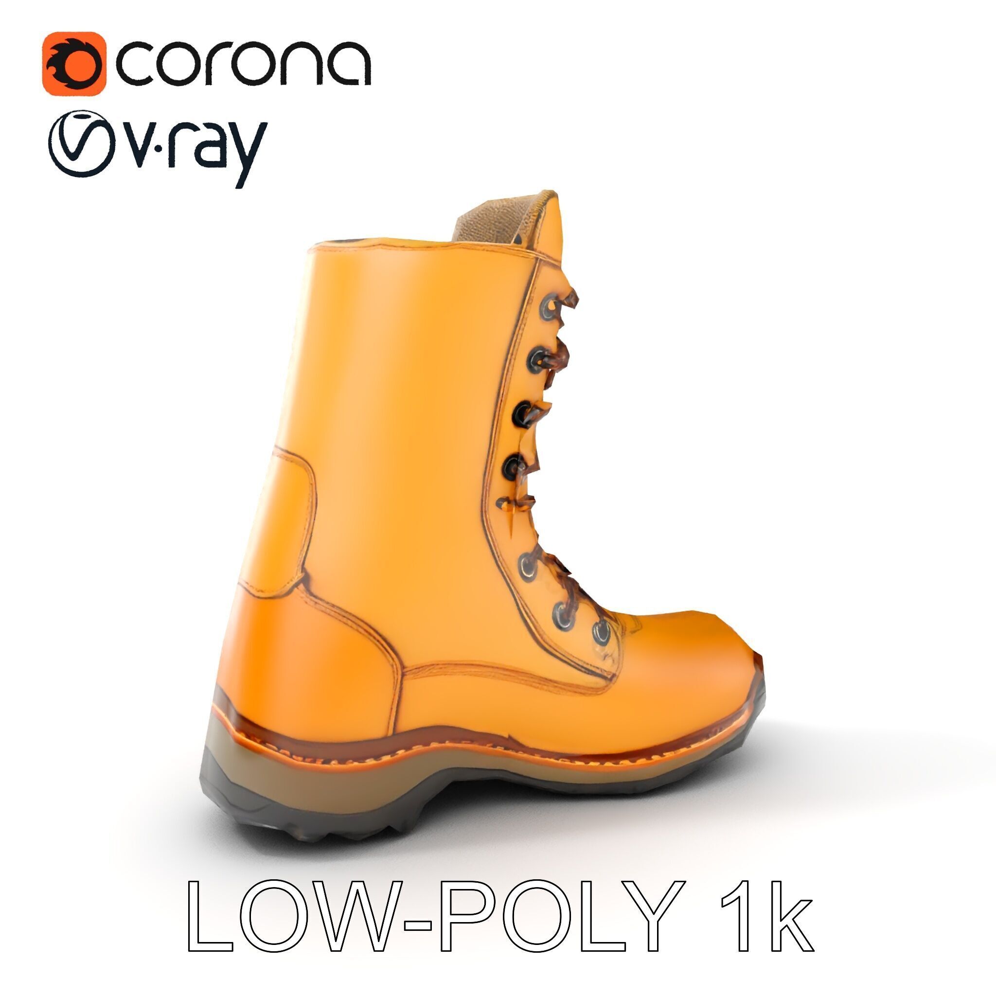 Durable Hiking Boot Model Pack Versatile Outdoor Footwear Low-poly 3D model_7