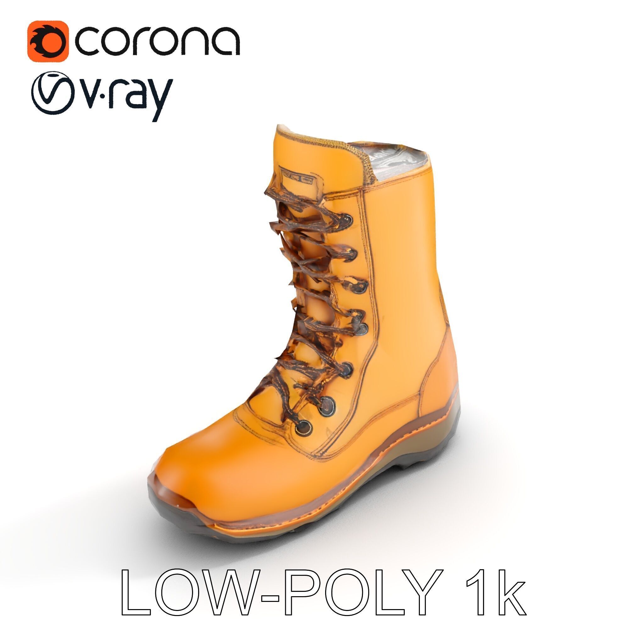 Durable Hiking Boot Model Pack Versatile Outdoor Footwear Low-poly 3D model_23