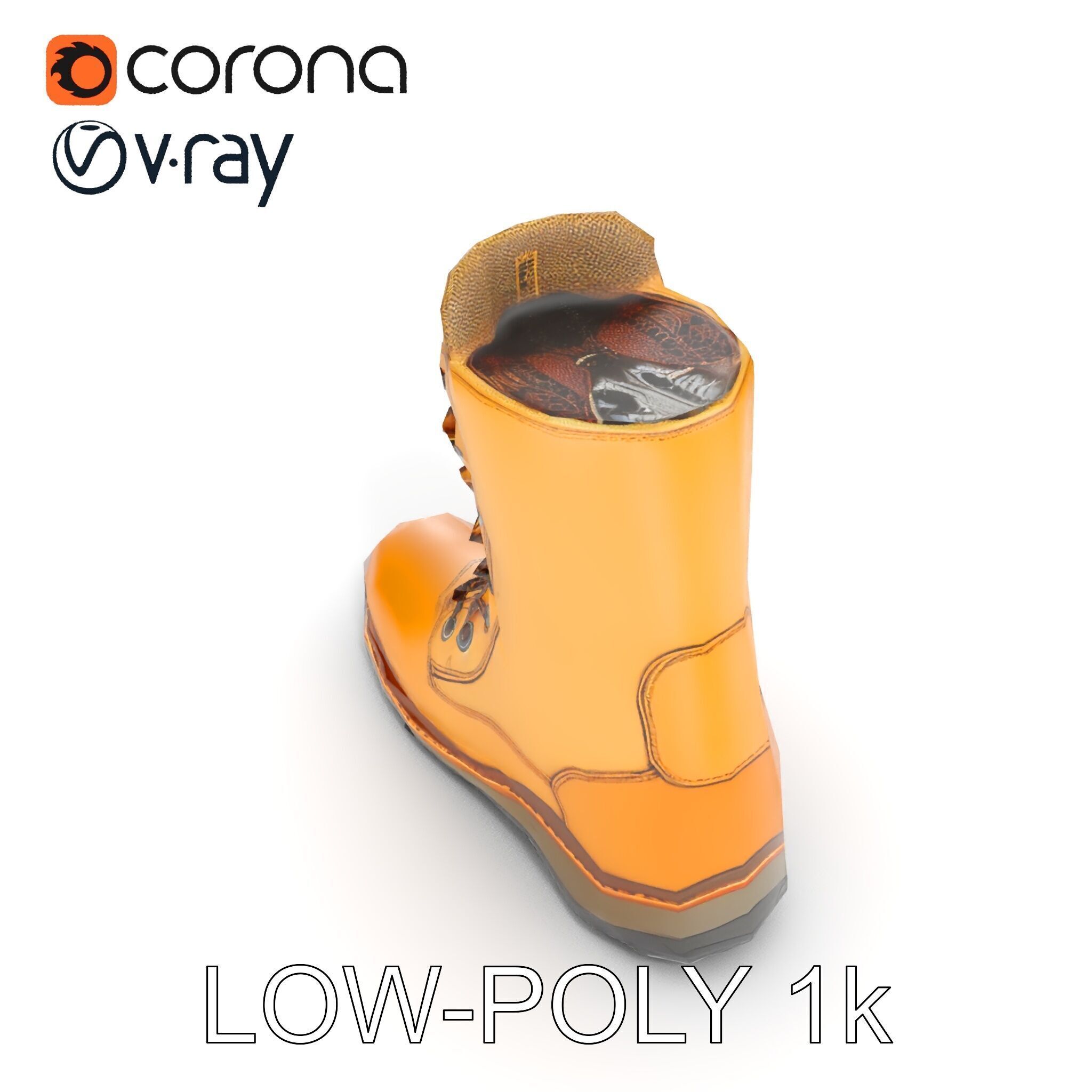 Durable Hiking Boot Model Pack Versatile Outdoor Footwear Low-poly 3D model_21