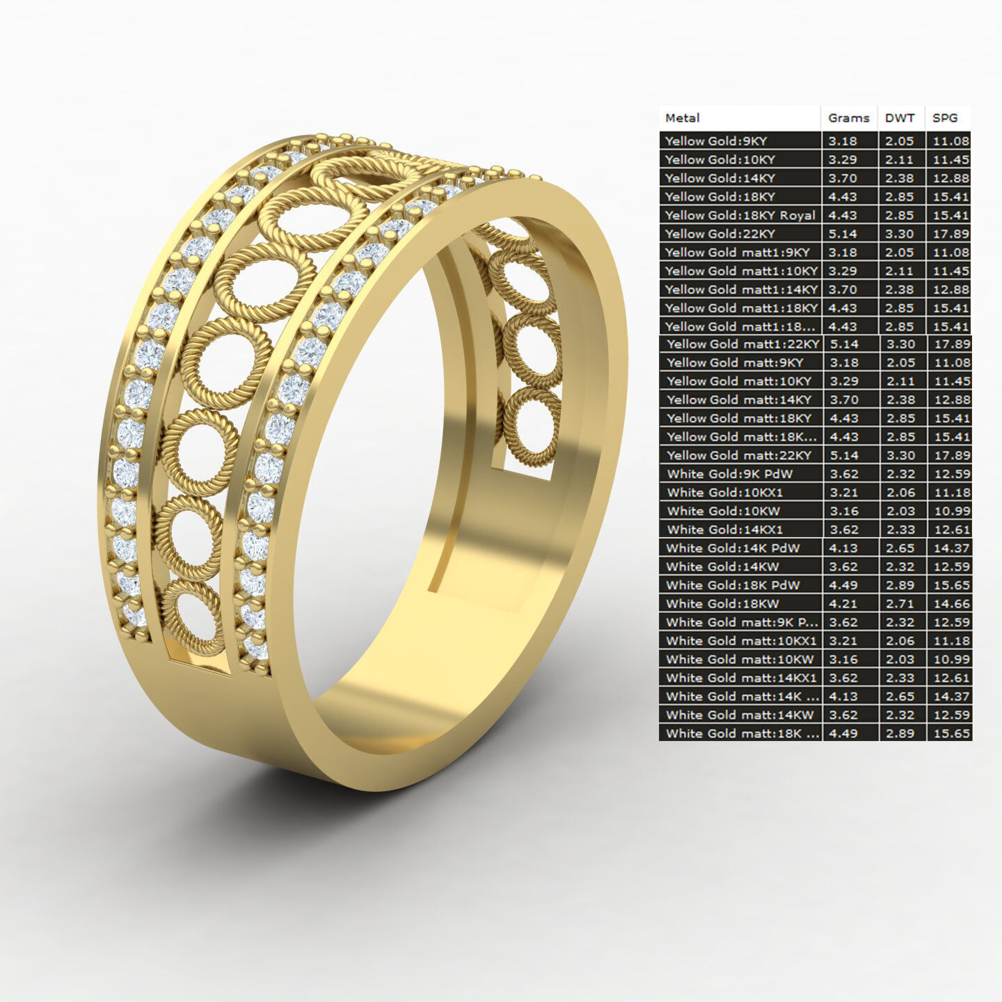 Wedding ring 08 3D print model_9