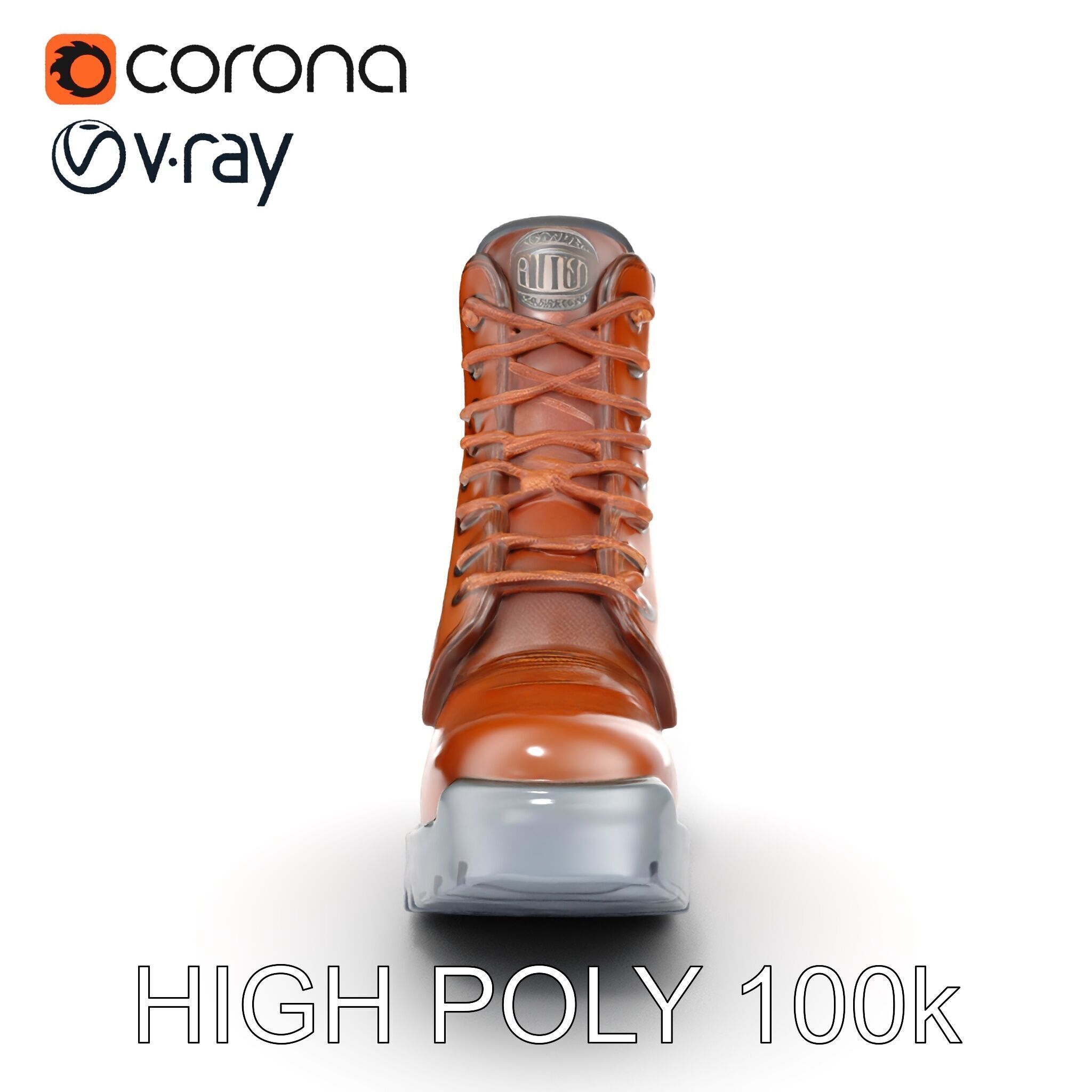 HeavyDuty Leather Boot Model Pack with Detailed Textures Low-poly 3D model_18