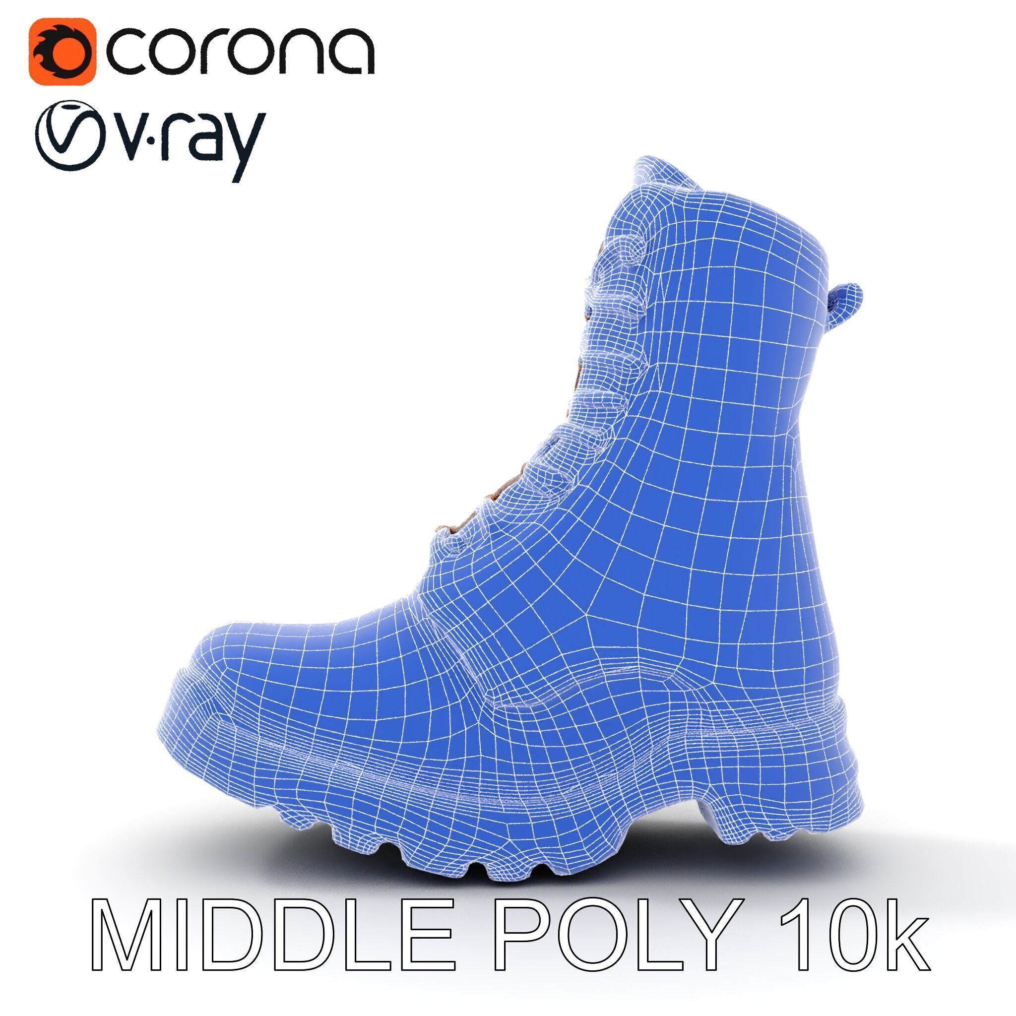 HeavyDuty Leather Boot Model Pack with Detailed Textures Low-poly 3D model_28