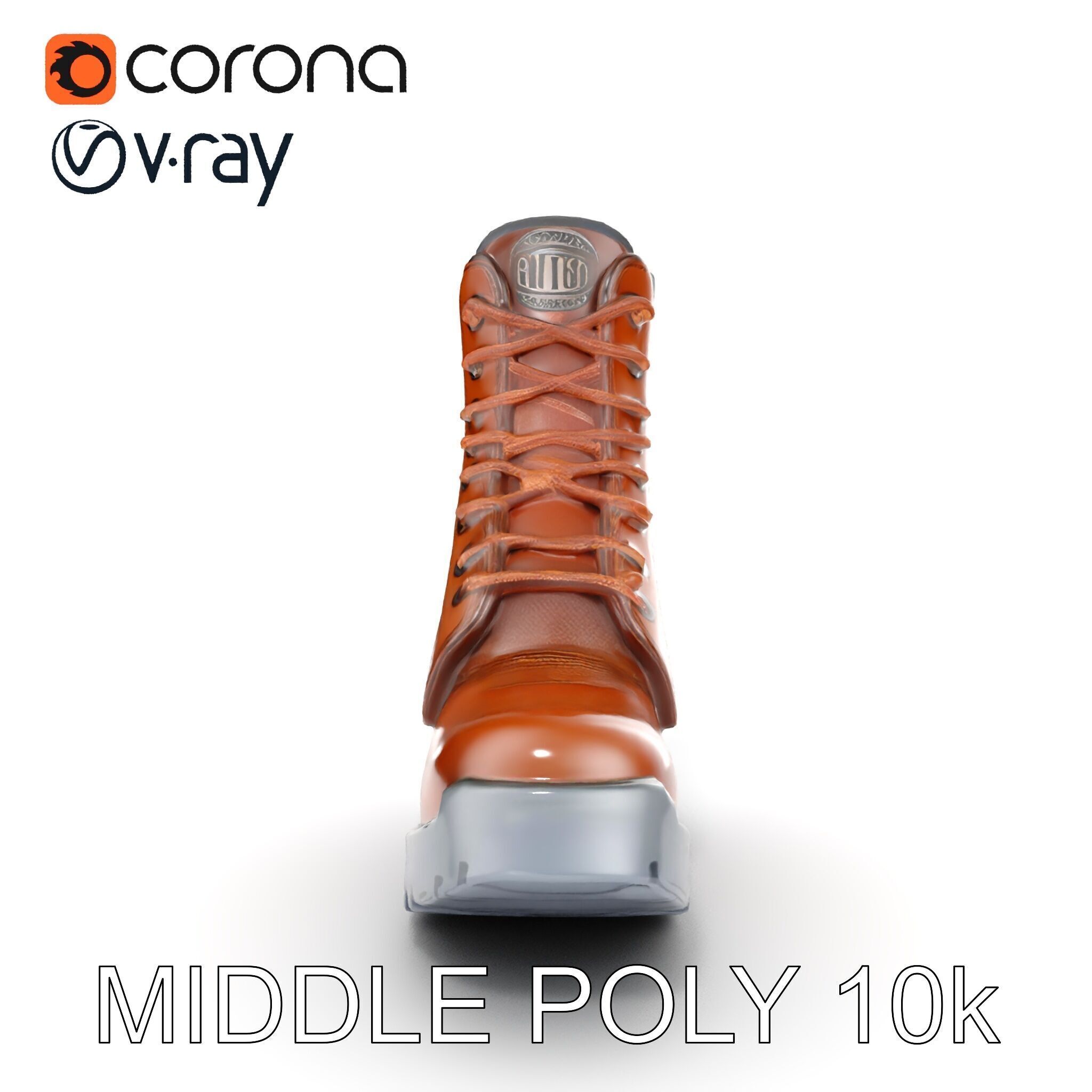 HeavyDuty Leather Boot Model Pack with Detailed Textures Low-poly 3D model_16