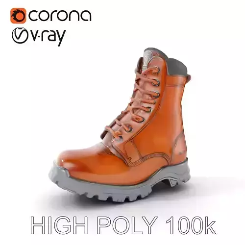 HeavyDuty Leather Boot Model Pack with Detailed Textures Low-poly 3D model