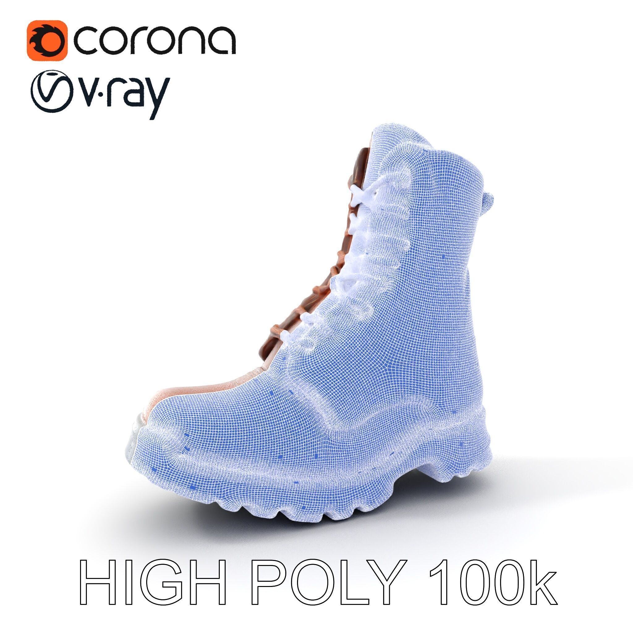 HeavyDuty Leather Boot Model Pack with Detailed Textures Low-poly 3D model_4