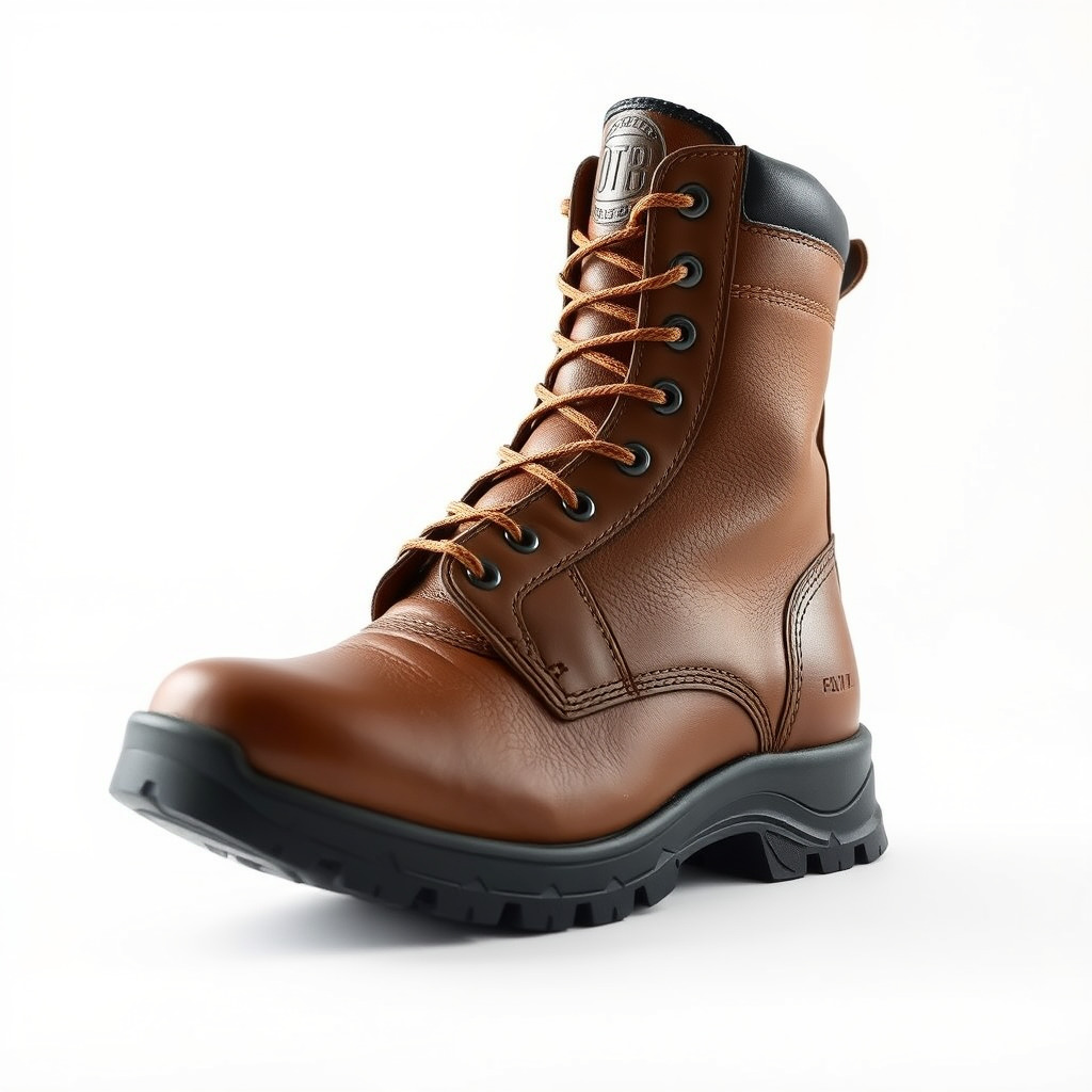 HeavyDuty Leather Boot Model Pack with Detailed Textures Low-poly 3D model_2