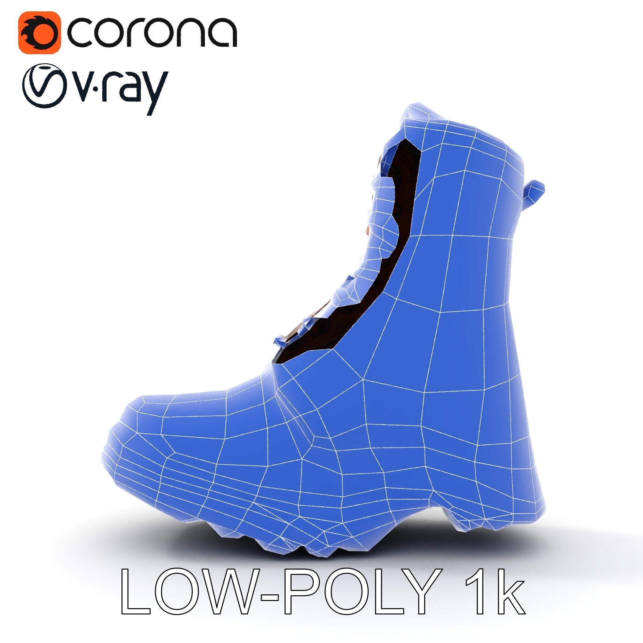 HeavyDuty Leather Boot Model Pack with Detailed Textures Low-poly 3D model_17
