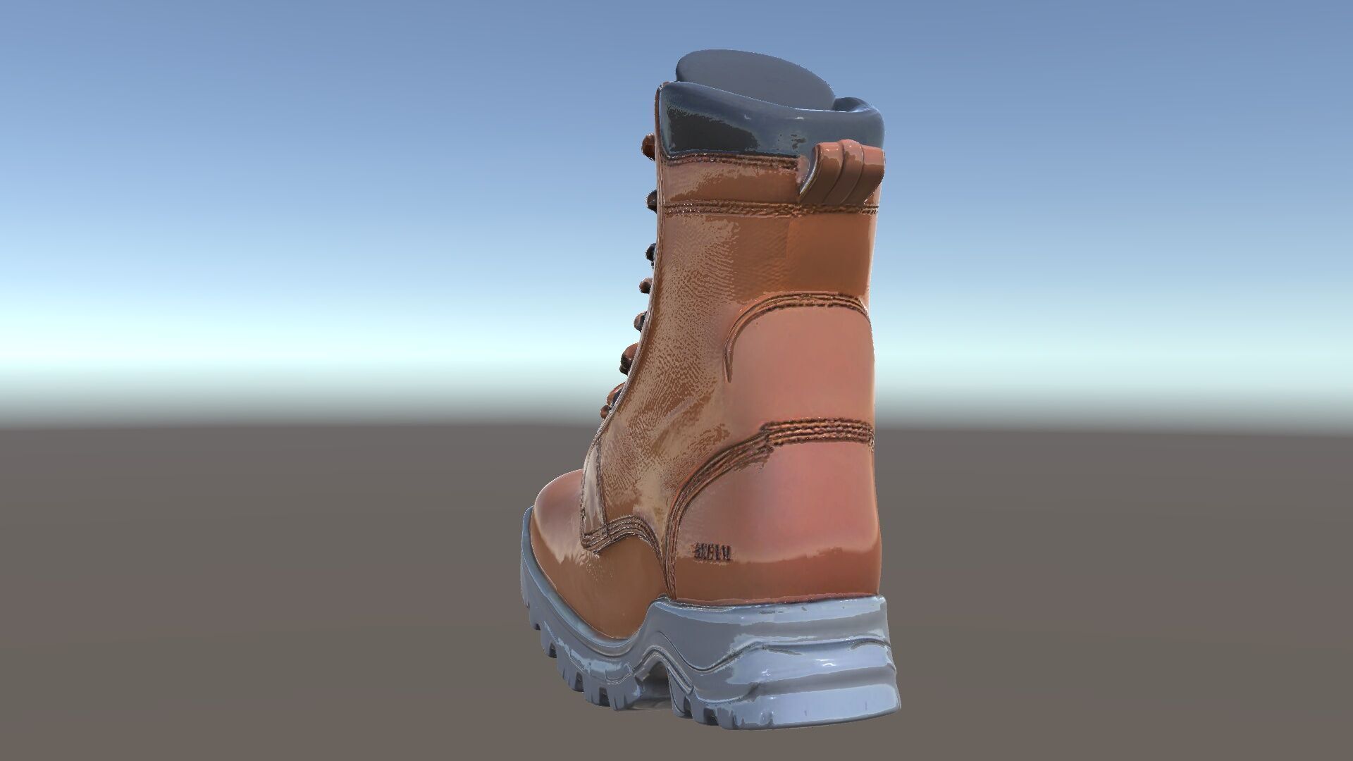 HeavyDuty Leather Boot Model Pack with Detailed Textures Low-poly 3D model_5