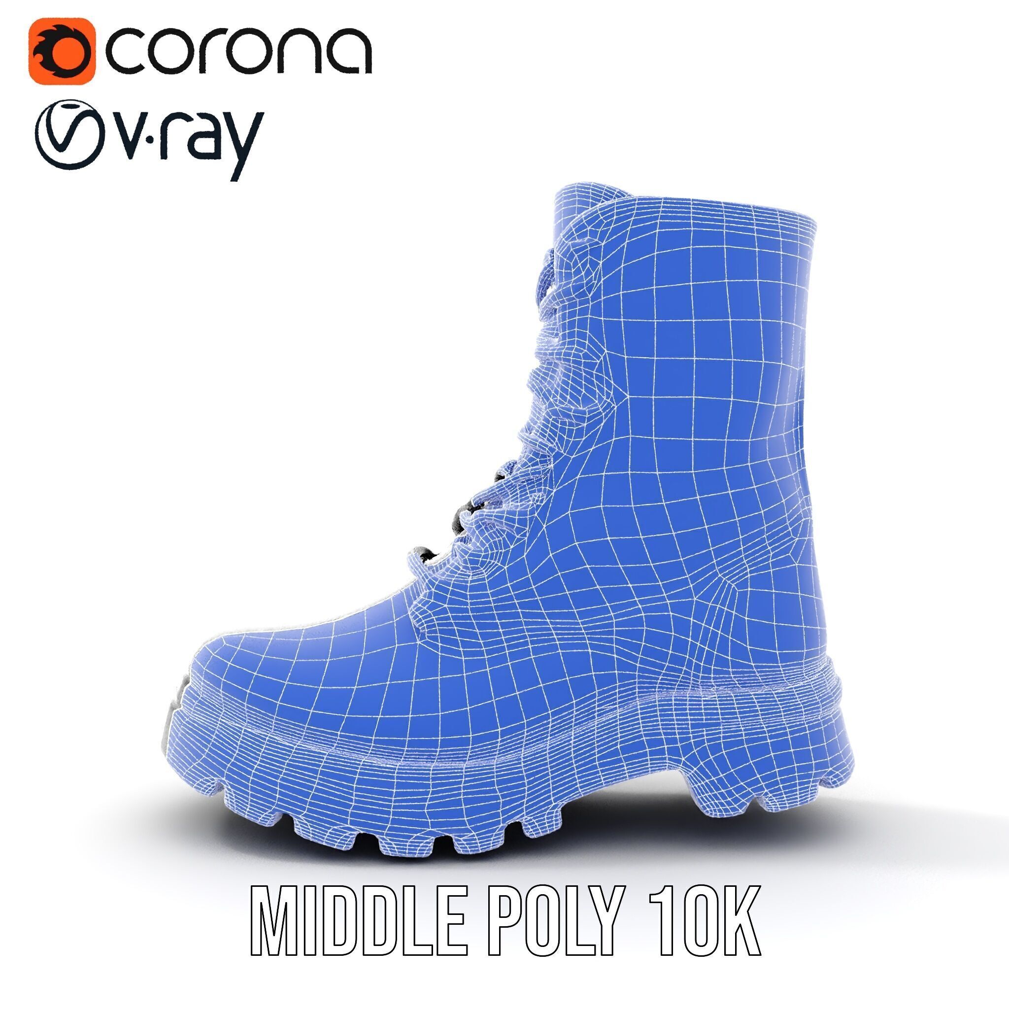 Sturdy Black Boots D Model Pack Low-poly 3D model_26
