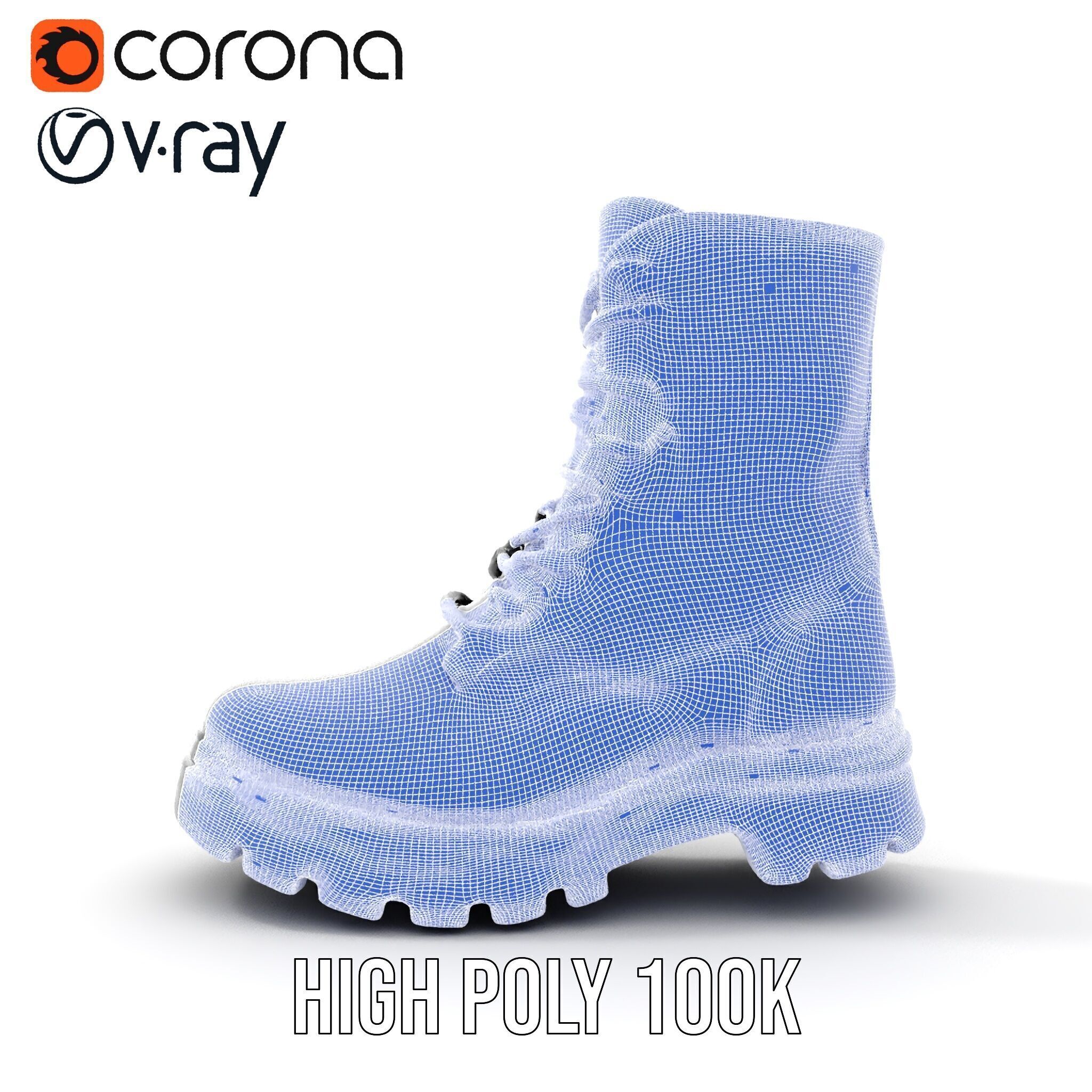 Sturdy Black Boots D Model Pack Low-poly 3D model_22
