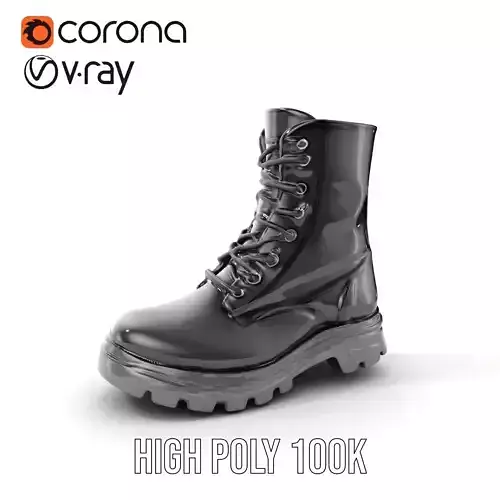 Sturdy Black Boots D Model Pack Low-poly 3D model Sturdy Black Boots D Model Pack Low-poly 3D model