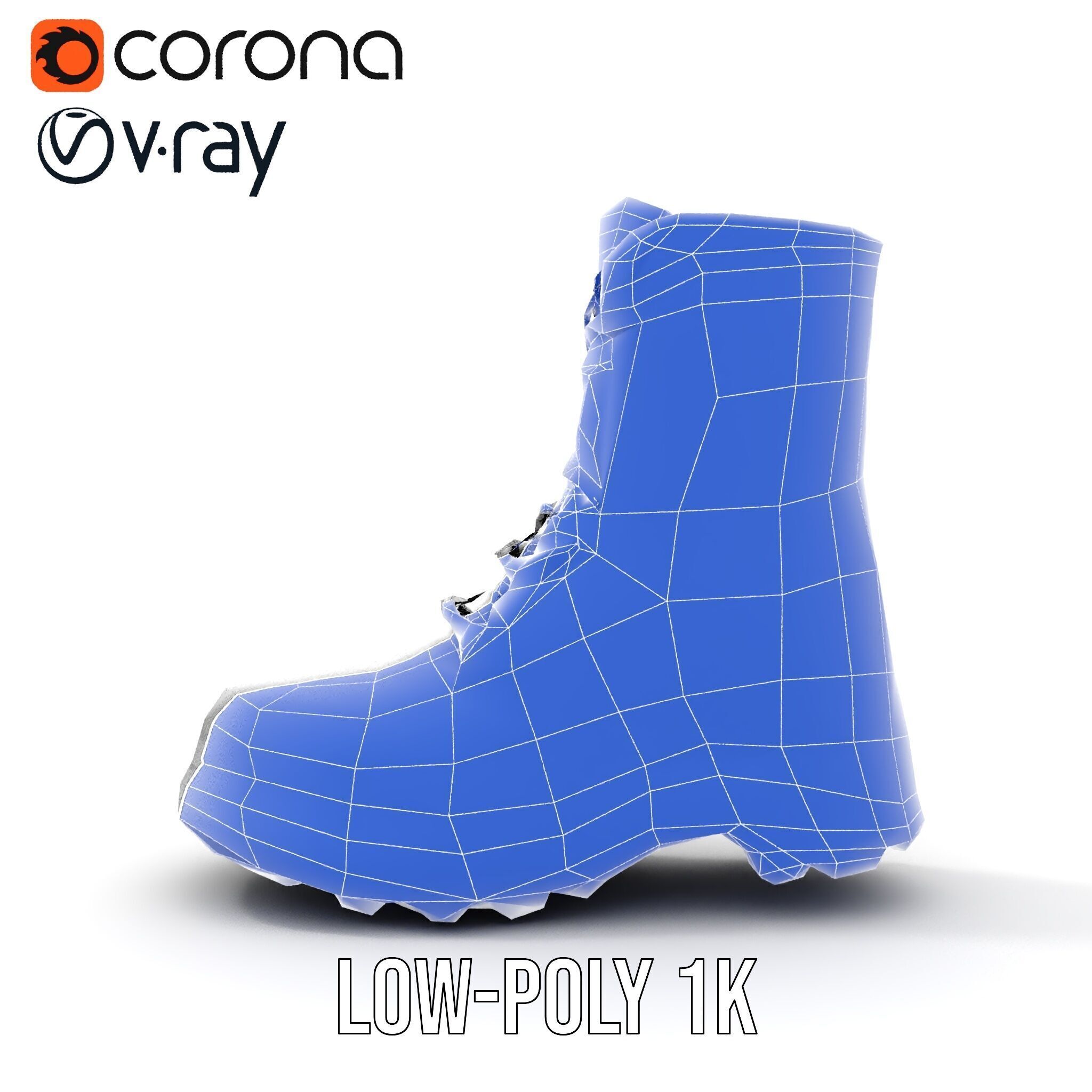 Sturdy Black Boots D Model Pack Low-poly 3D model_21