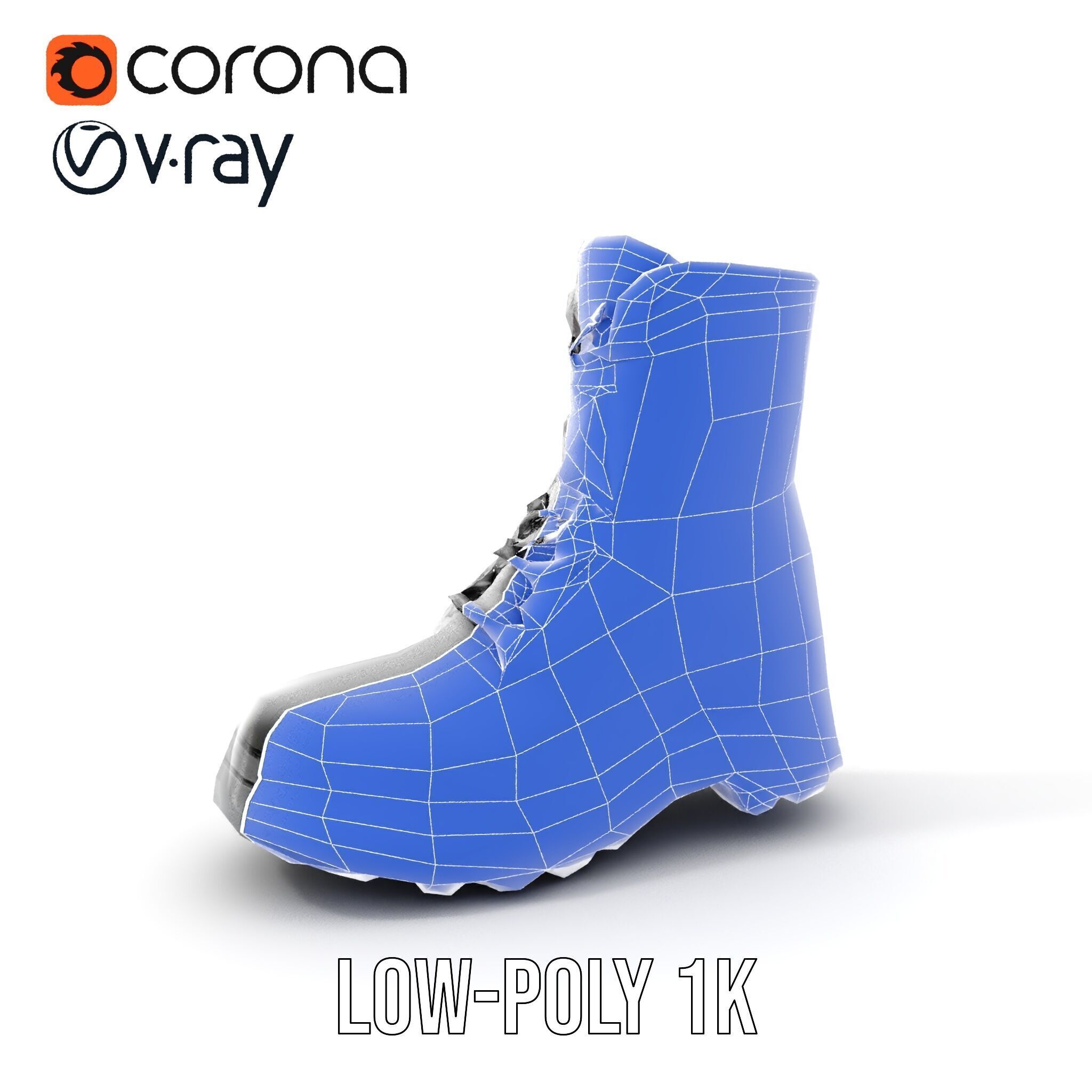 Sturdy Black Boots D Model Pack Low-poly 3D model_29