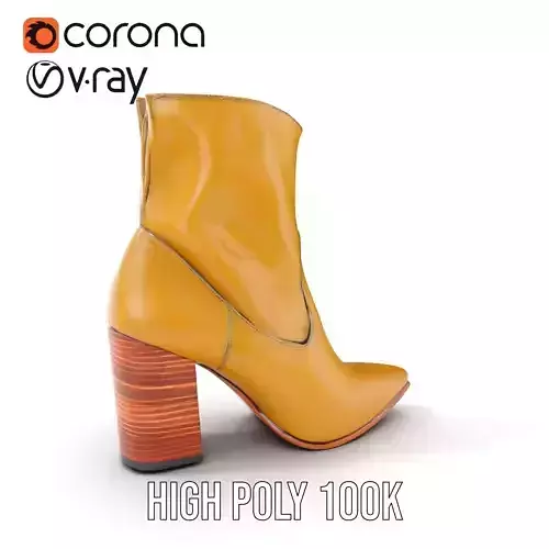 Stylish HighHeel Boot Model Pack Low-poly 3D model