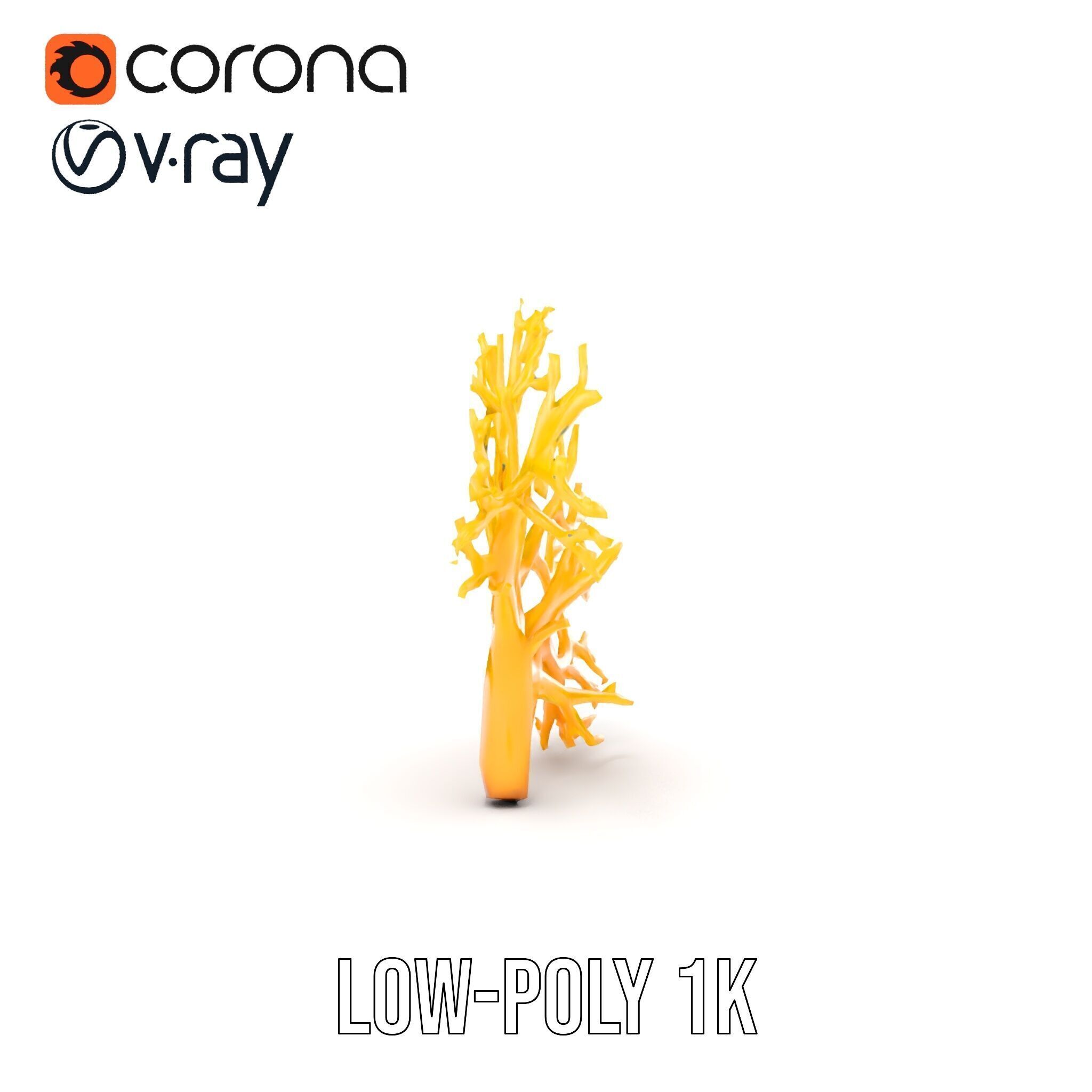 Yellow Coral Model Pack for Realistic Rendering and Simulation Low-poly 3D model_18