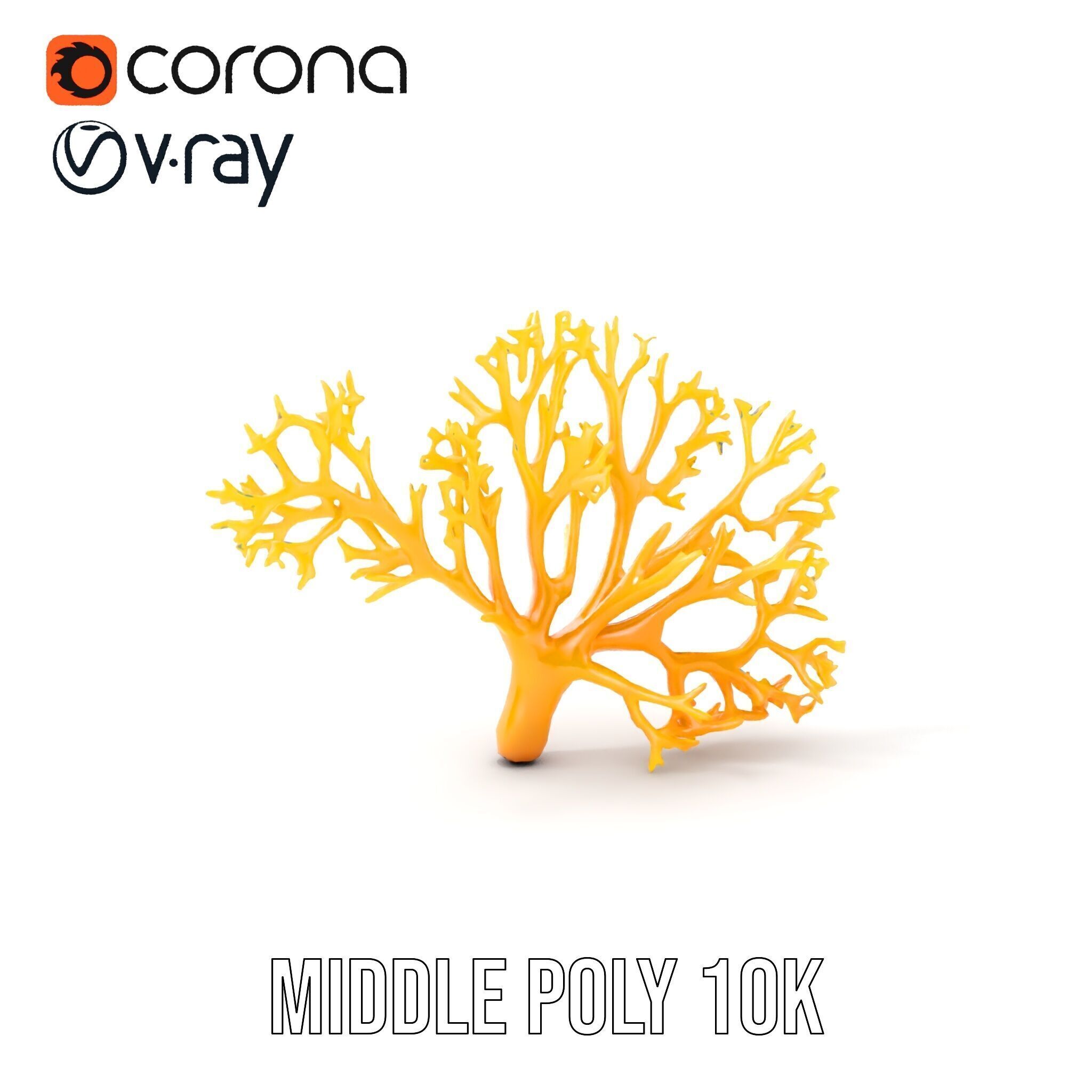 Yellow Coral Model Pack for Realistic Rendering and Simulation Low-poly 3D model_12