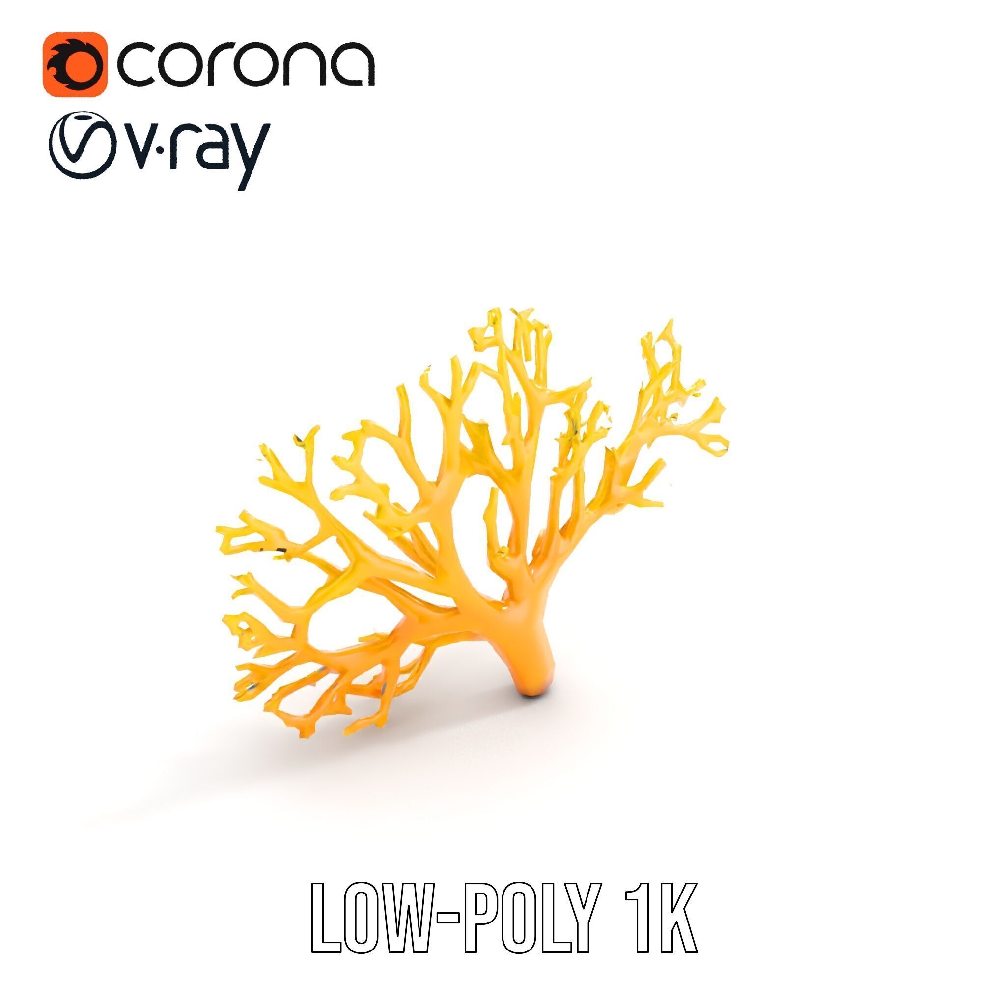 Yellow Coral Model Pack for Realistic Rendering and Simulation Low-poly 3D model_27