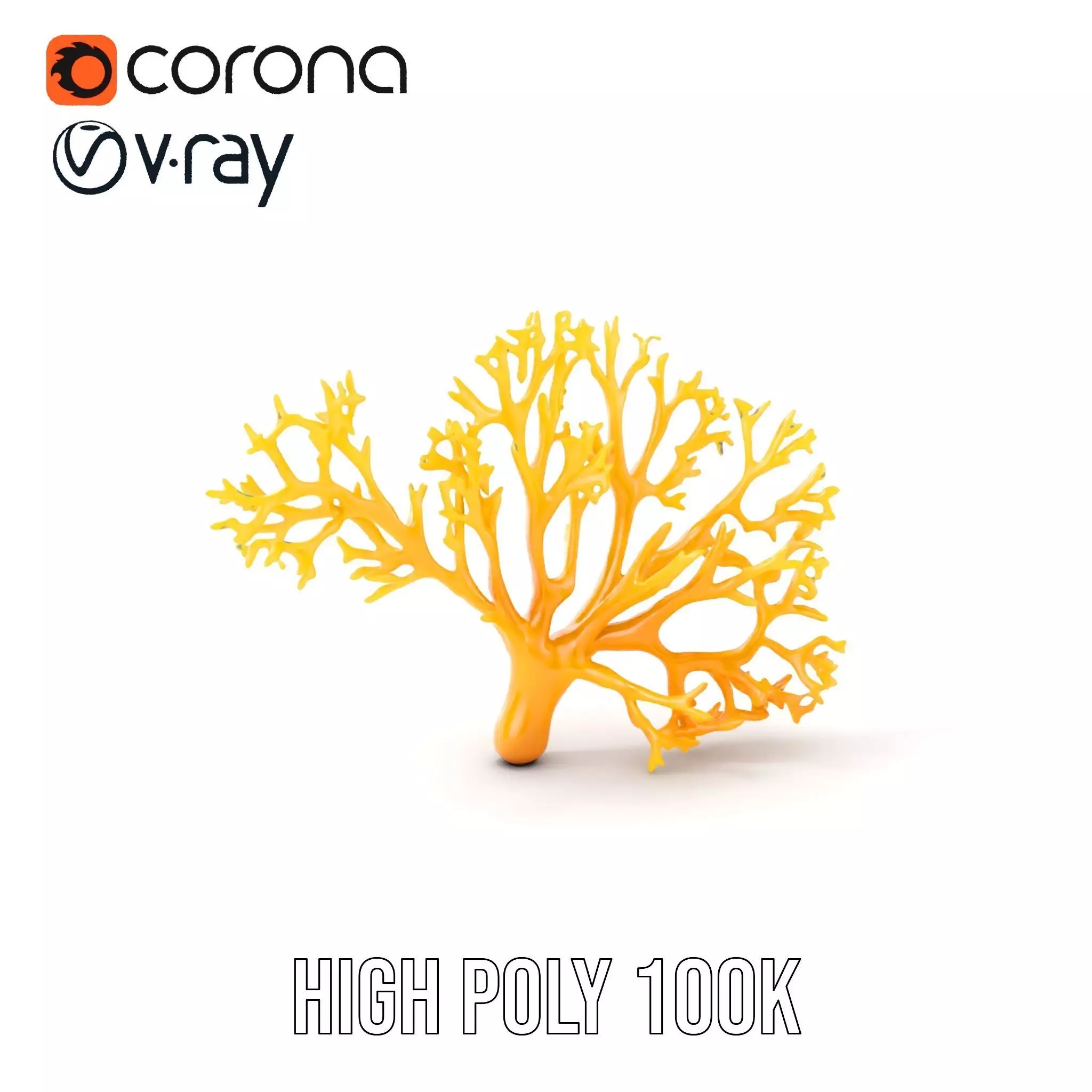 Yellow Coral Model Pack for Realistic Rendering and Simulation Low-poly 3D model_0