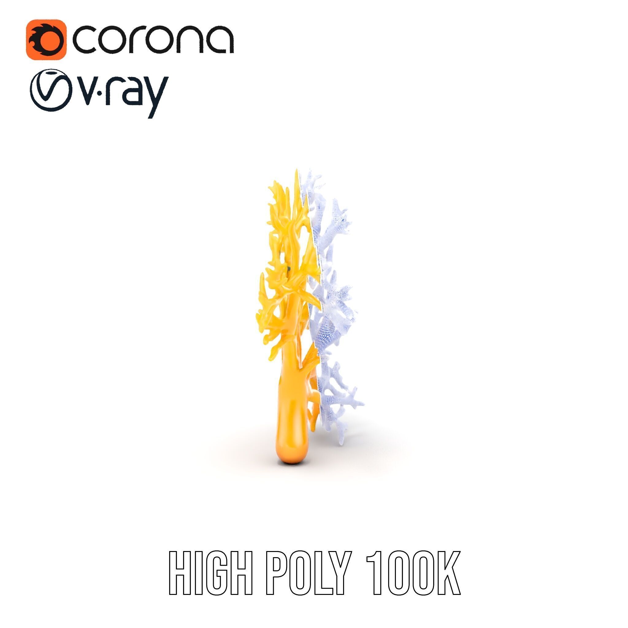 Yellow Coral Model Pack for Realistic Rendering and Simulation Low-poly 3D model_25