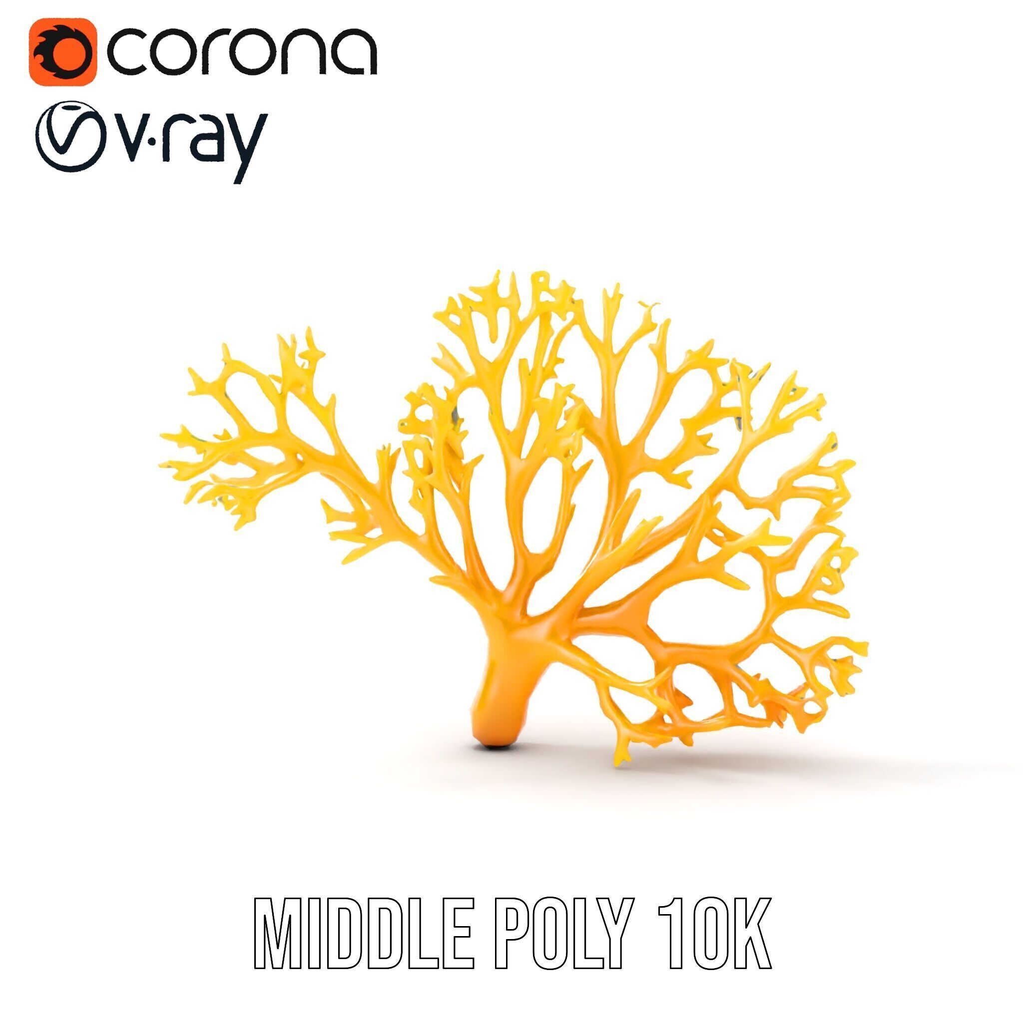 Yellow Coral Model Pack for Realistic Rendering and Simulation Low-poly 3D model_17