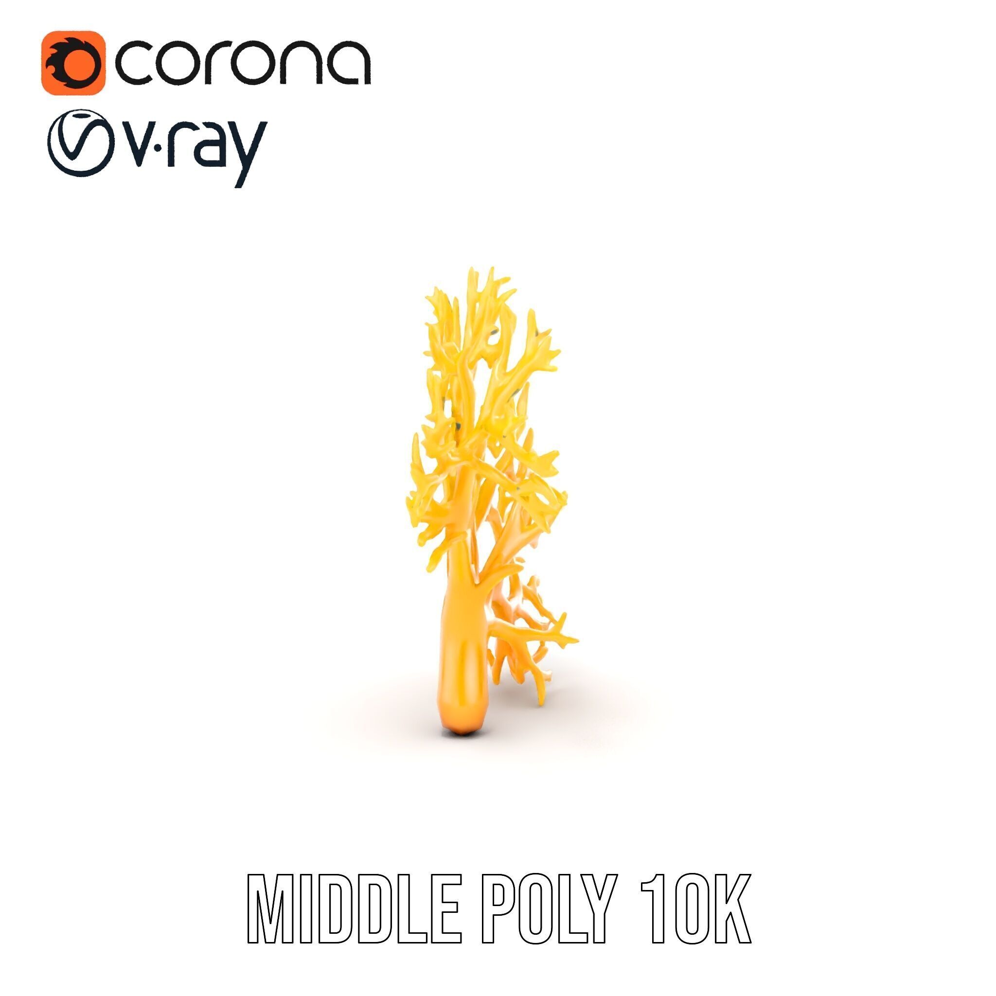 Yellow Coral Model Pack for Realistic Rendering and Simulation Low-poly 3D model_7