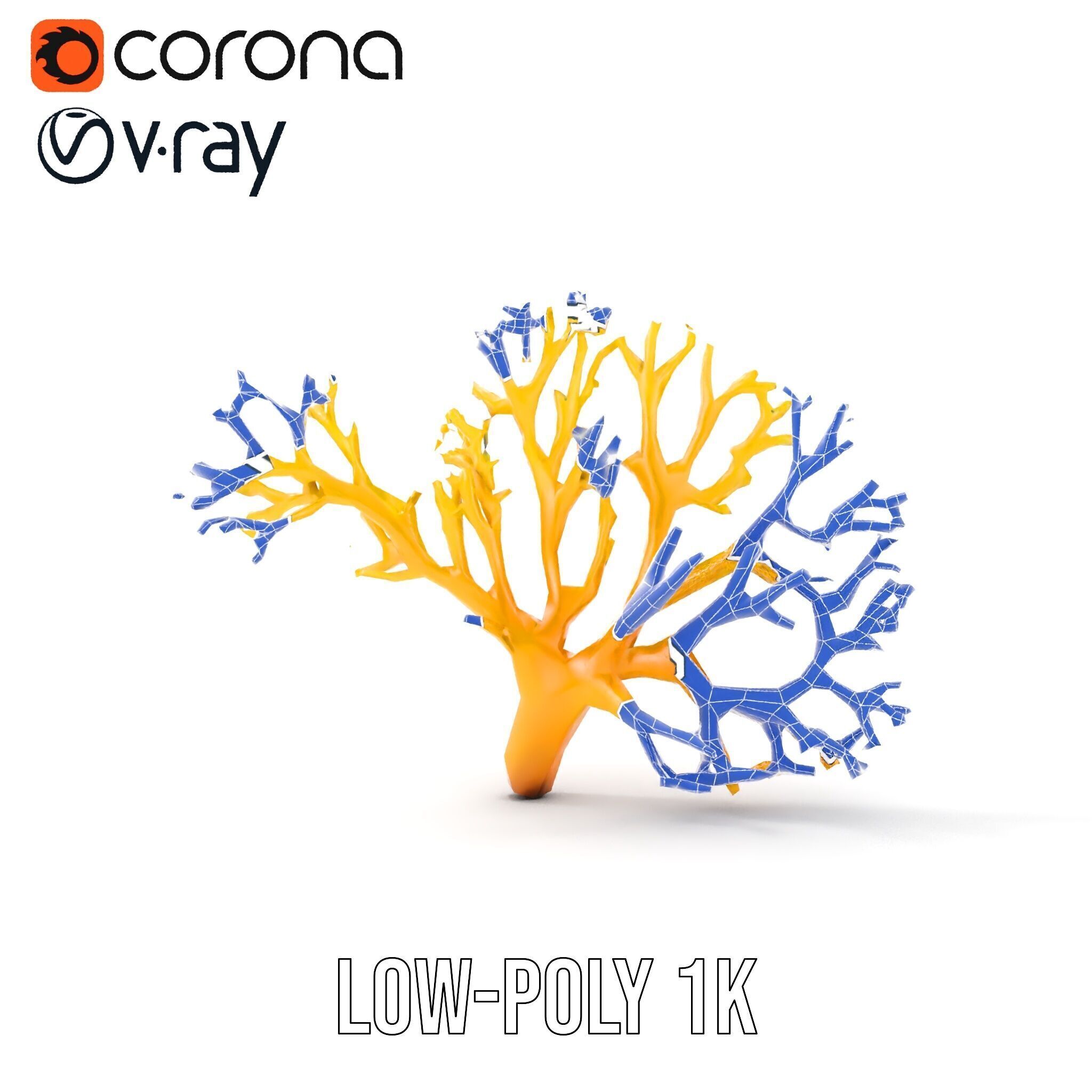 Yellow Coral Model Pack for Realistic Rendering and Simulation Low-poly 3D model_21