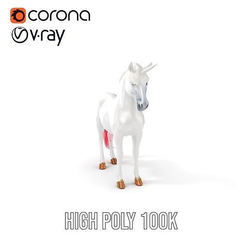 Majestic Unicorn D Model Pack Low-poly 3D model
