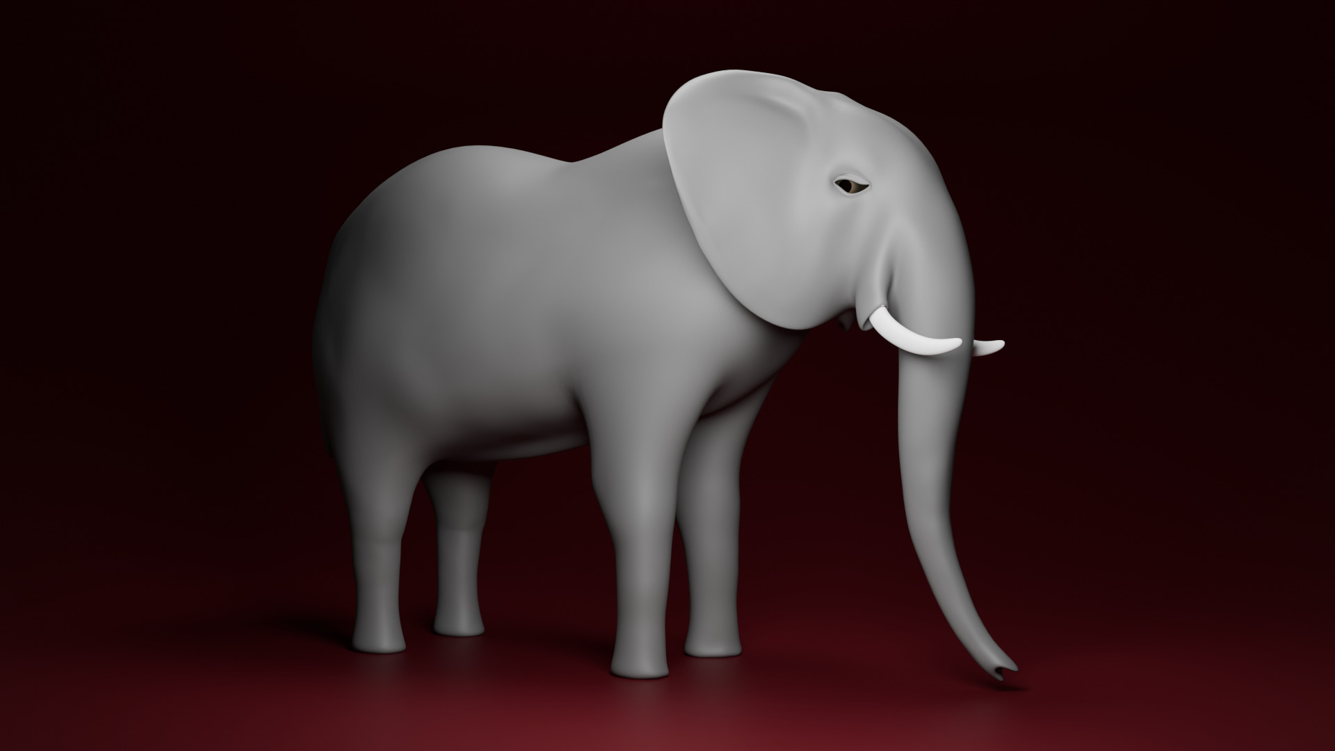 Low Poly Rigged Elephant Game Ready Low-poly 3D model_3