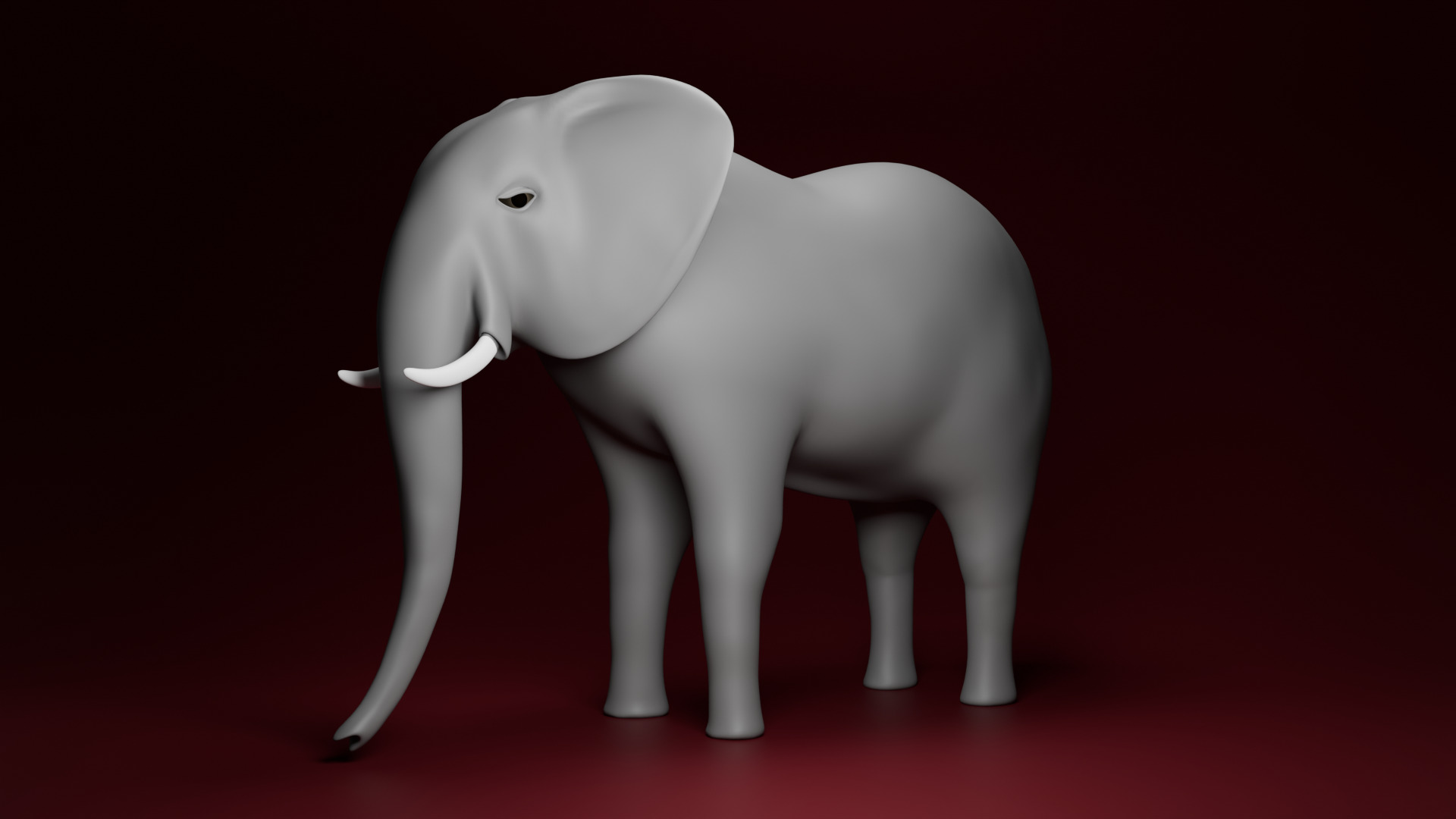 Low Poly Rigged Elephant Game Ready Low-poly 3D model_5