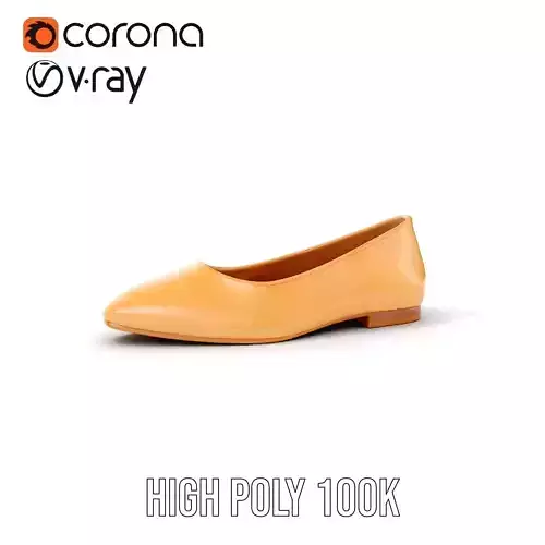 Womens Ballet Flat Shoe D Model Pack Low-poly 3D model