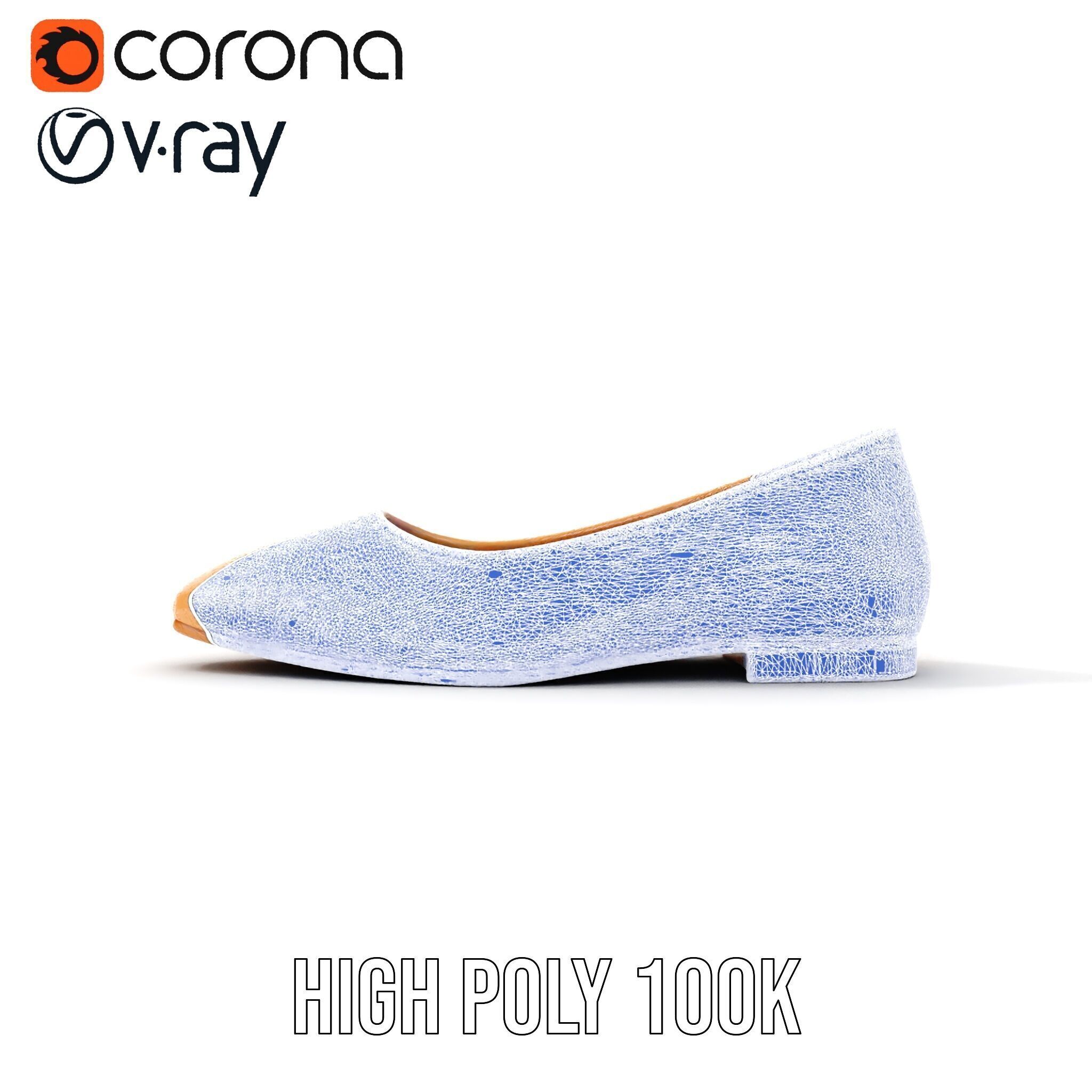 Womens Ballet Flat Shoe D Model Pack Low-poly 3D model_29