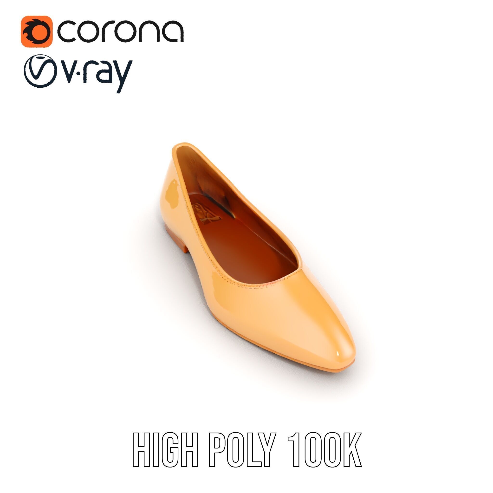 Womens Ballet Flat Shoe D Model Pack Low-poly 3D model_15
