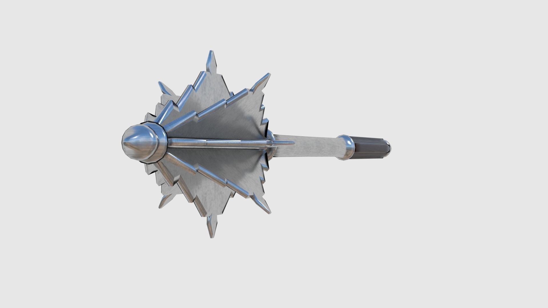 Flanged Mace - Game Ready Low-poly 3D model_3
