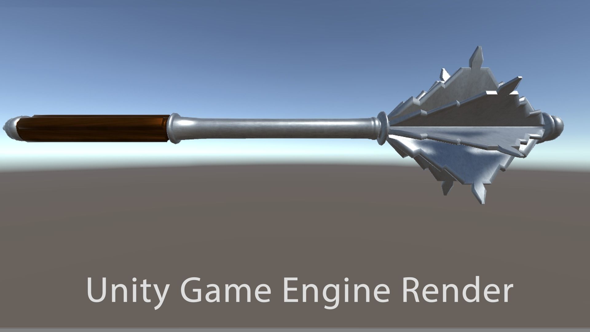 Flanged Mace - Game Ready Low-poly 3D model_1