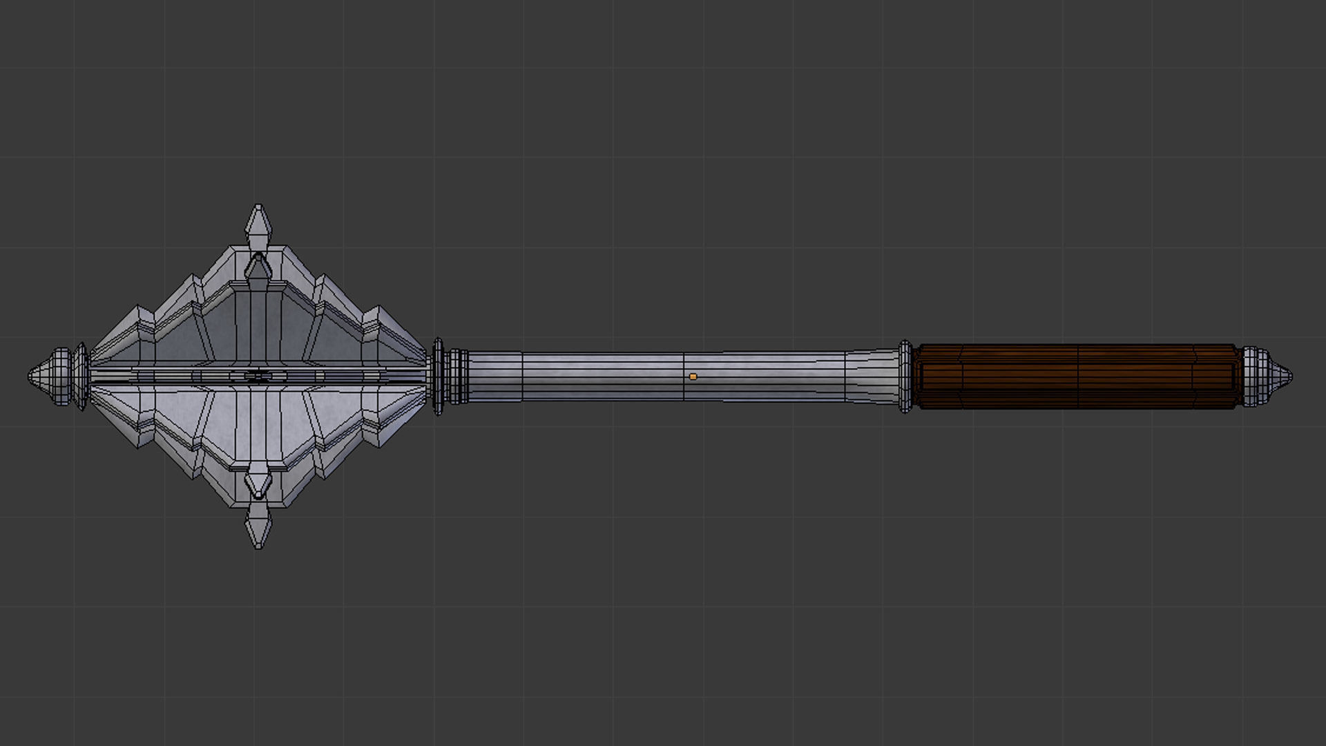 Flanged Mace - Game Ready Low-poly 3D model_4