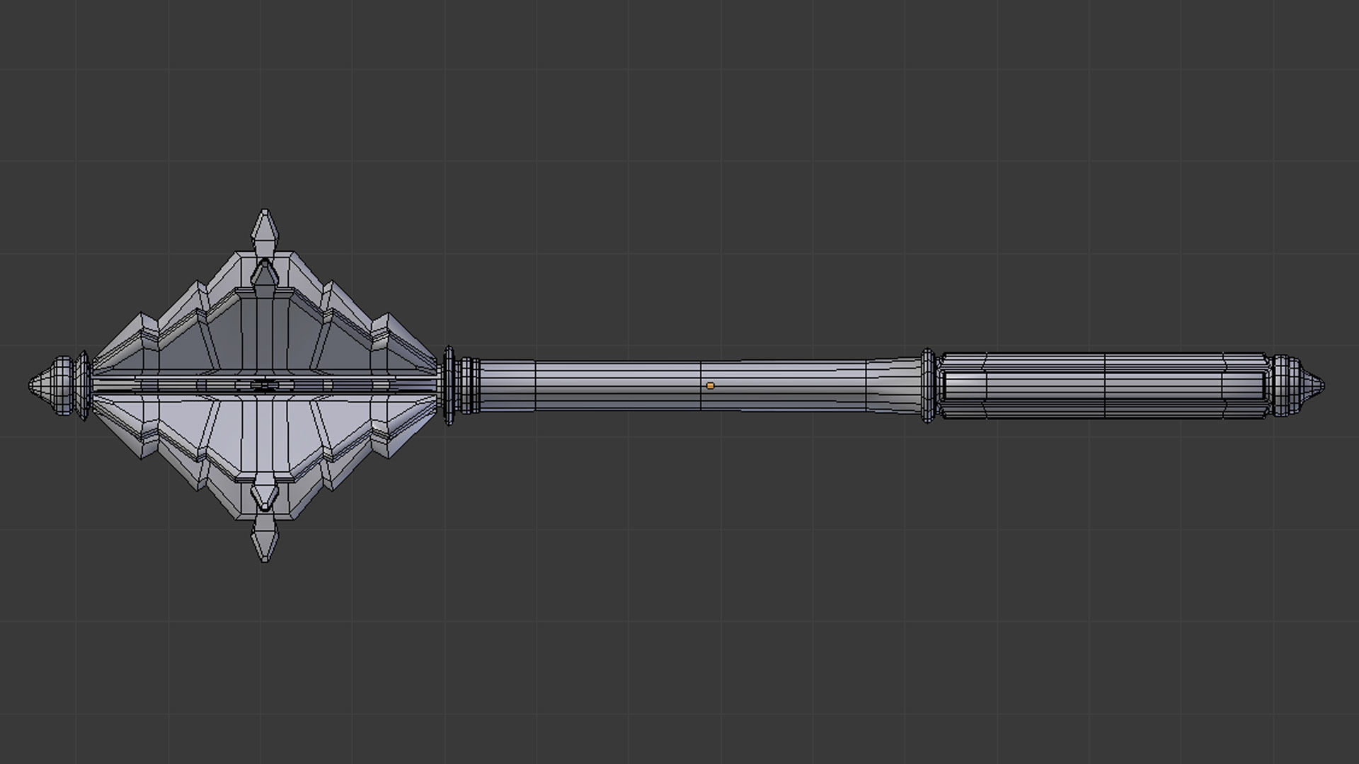 Flanged Mace - Game Ready Low-poly 3D model_5