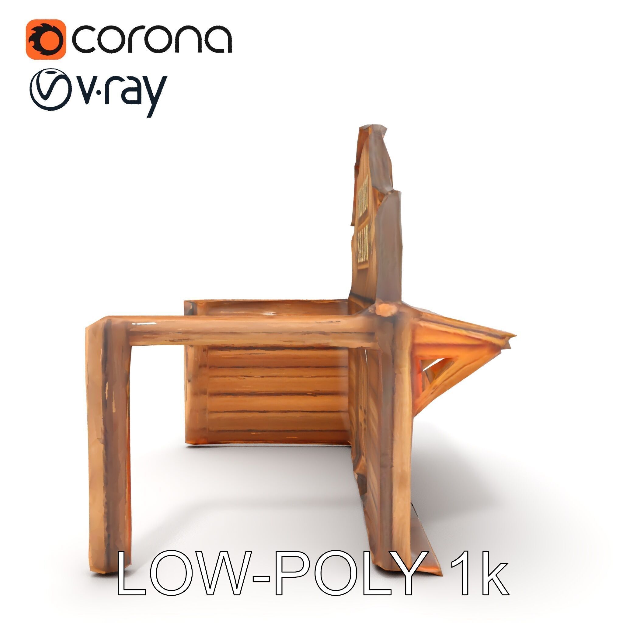Wild West Salon model pack  Detailed Wooden Structure Low-poly 3D model_8