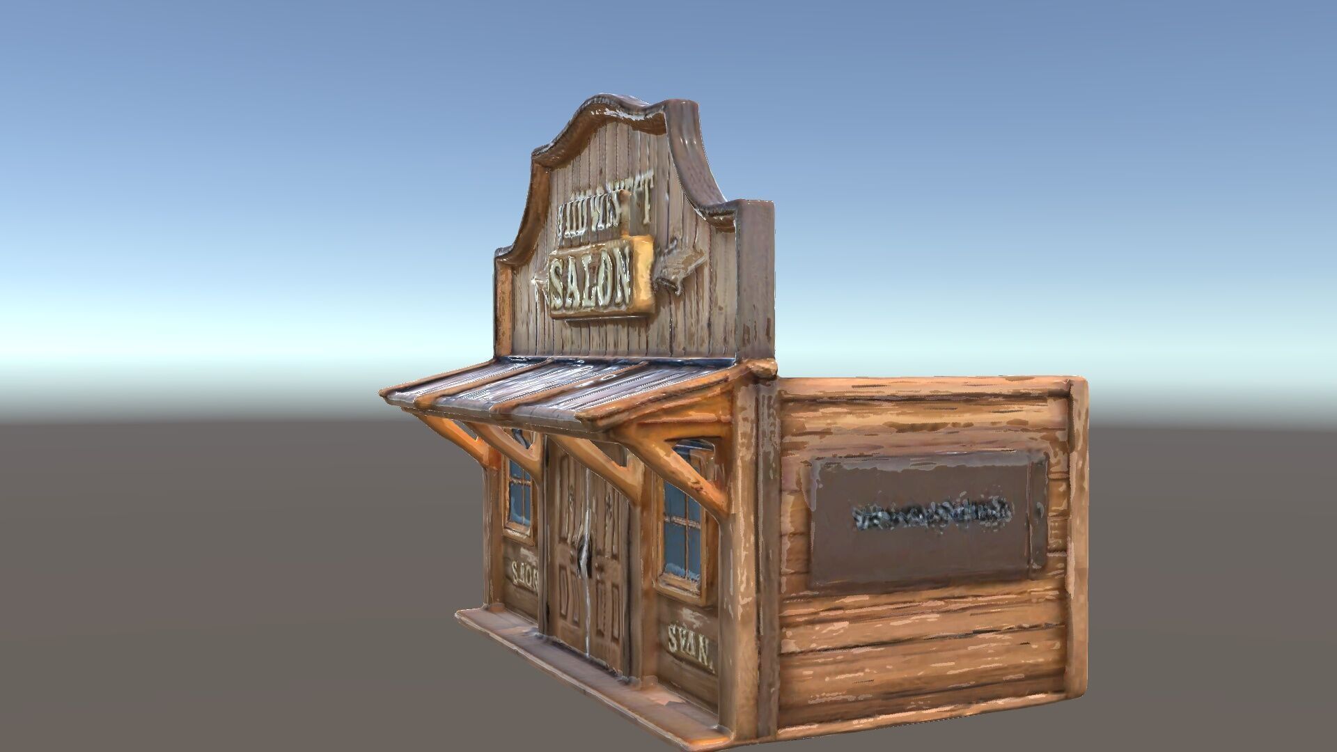 Wild West Salon model pack  Detailed Wooden Structure Low-poly 3D model_34