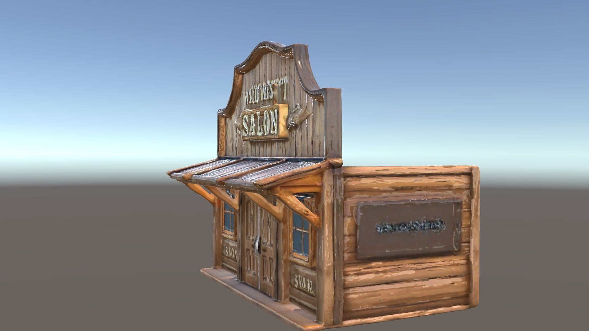 Wild West Salon model pack  Detailed Wooden Structure Low-poly 3D model_6