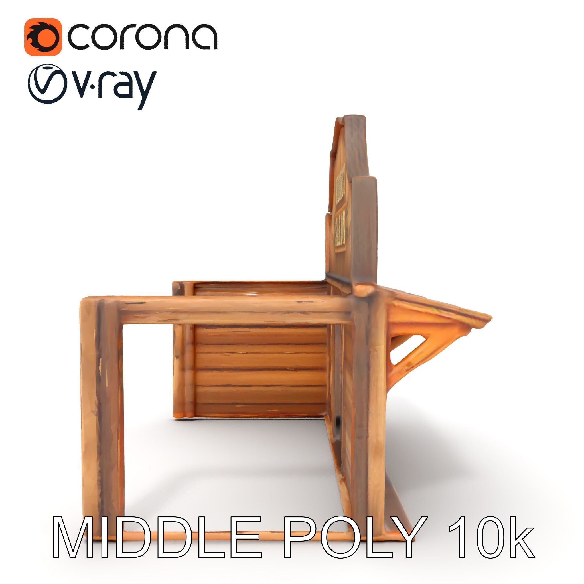 Wild West Salon model pack  Detailed Wooden Structure Low-poly 3D model_18