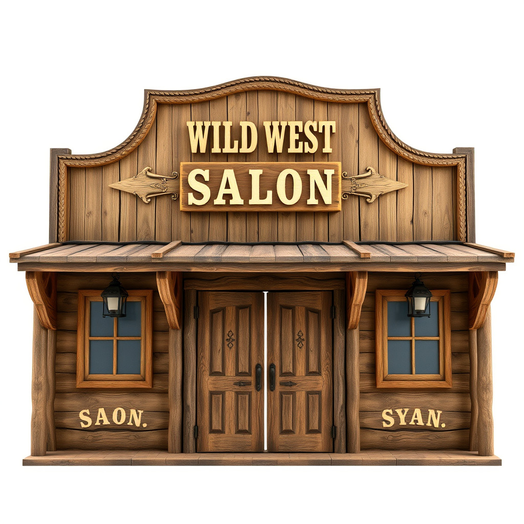 Wild West Salon model pack  Detailed Wooden Structure Low-poly 3D model_3