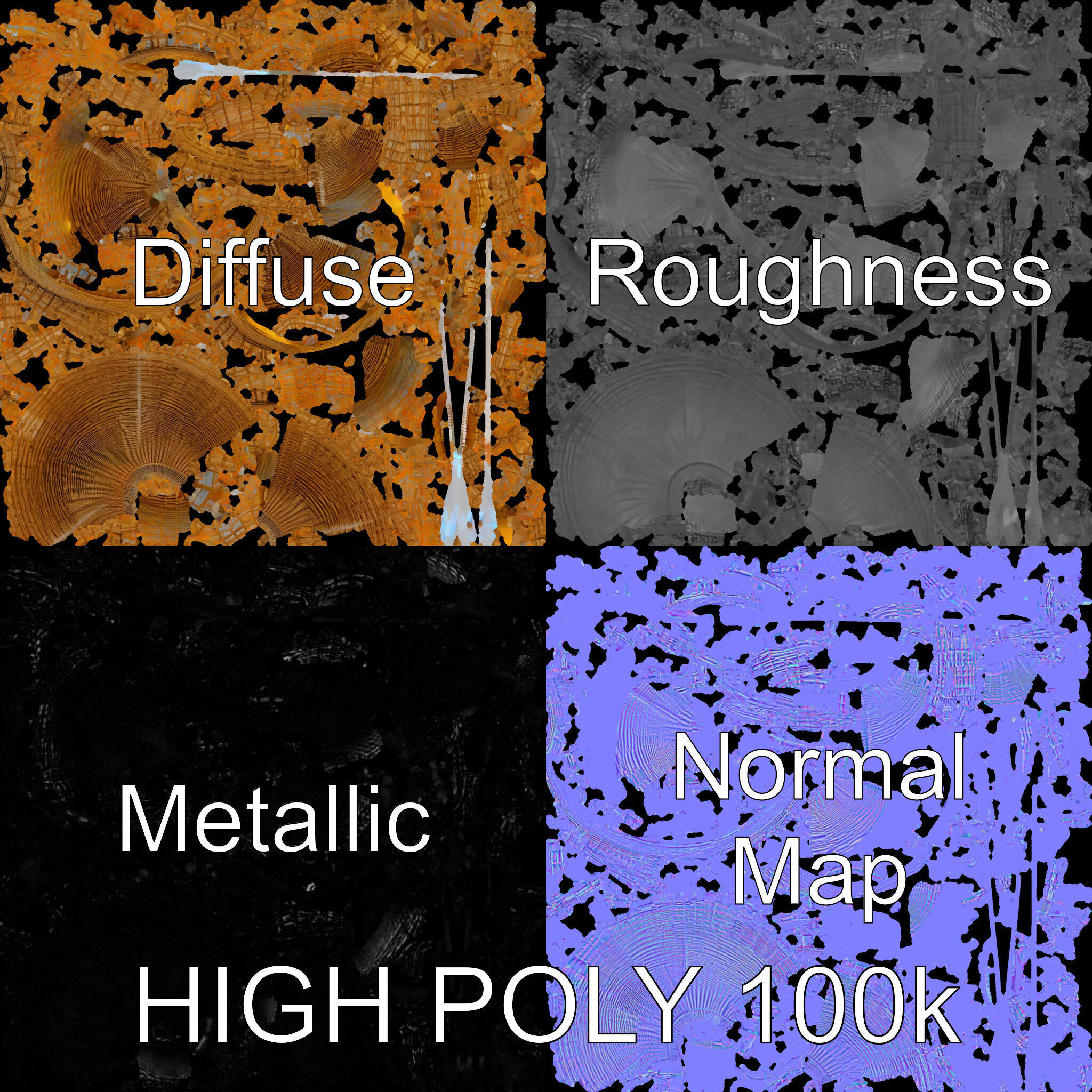 Decorative Wicker Lamp Shade Model Pack Low-poly 3D model_4