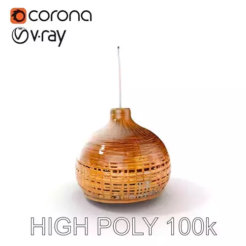 Decorative Wicker Lamp Shade Model Pack Low-poly 3D model