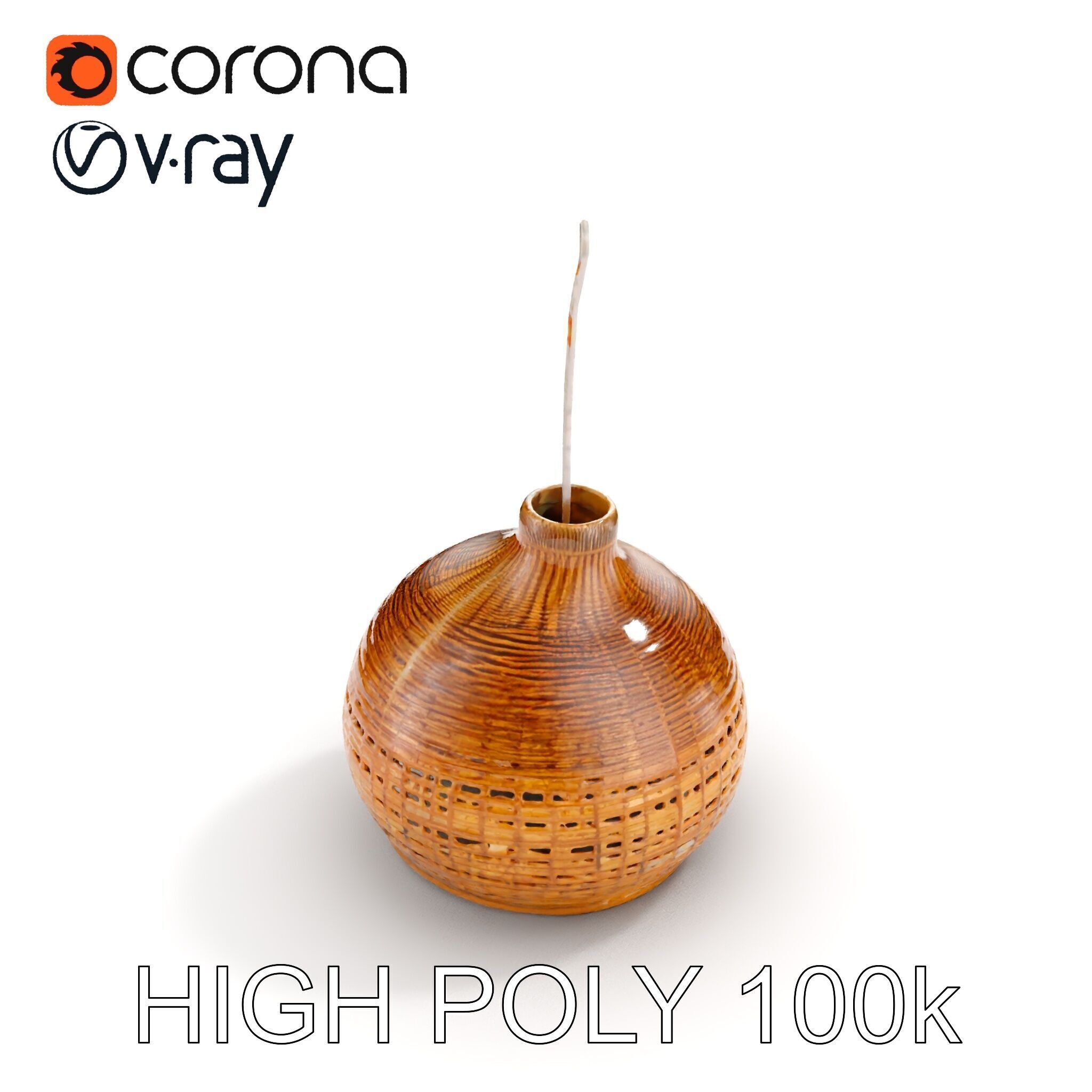 Decorative Wicker Lamp Shade Model Pack Low-poly 3D model_16