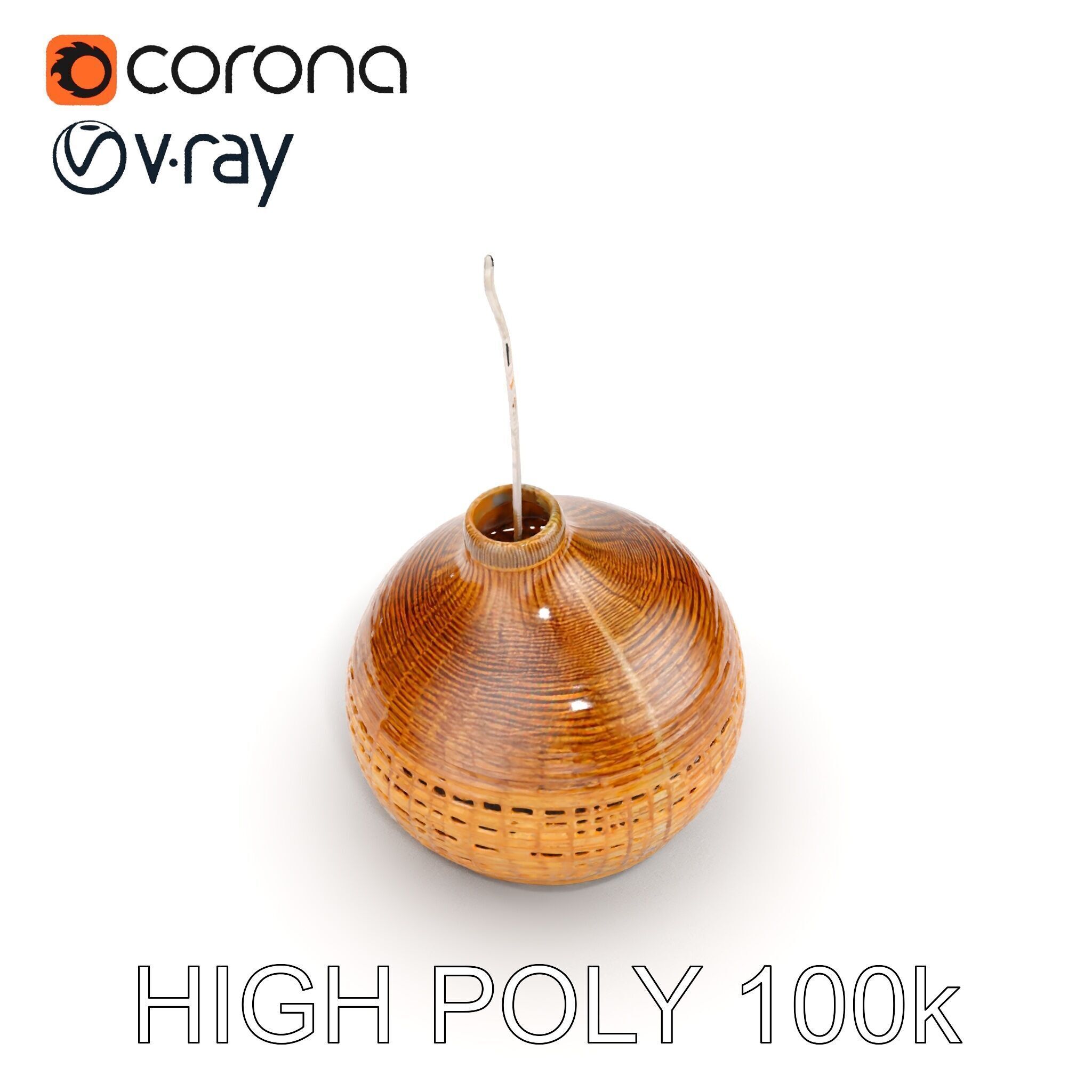 Decorative Wicker Lamp Shade Model Pack Low-poly 3D model_20