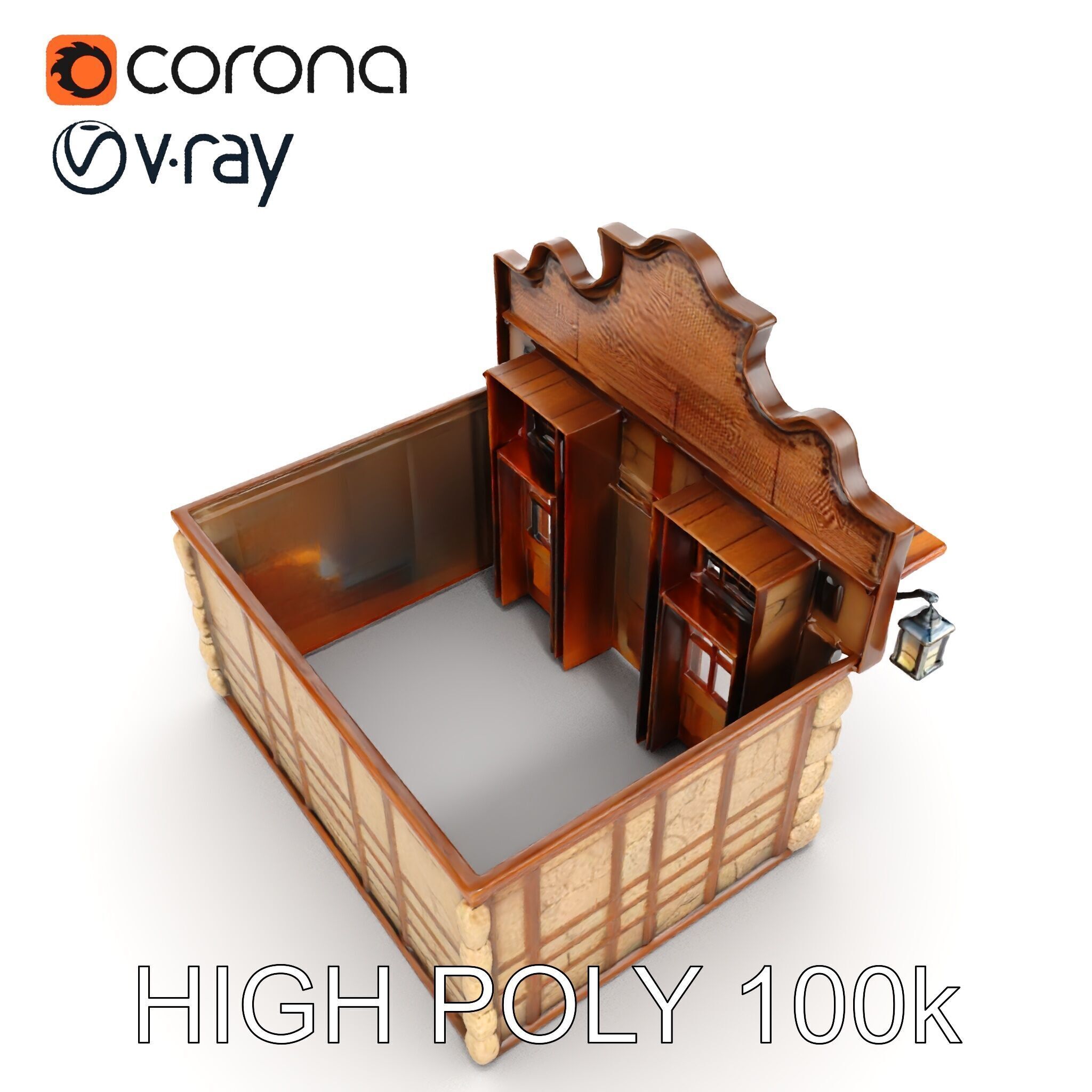 Wild West Saloon Model Pack with PBR Textures Low-poly 3D model_23