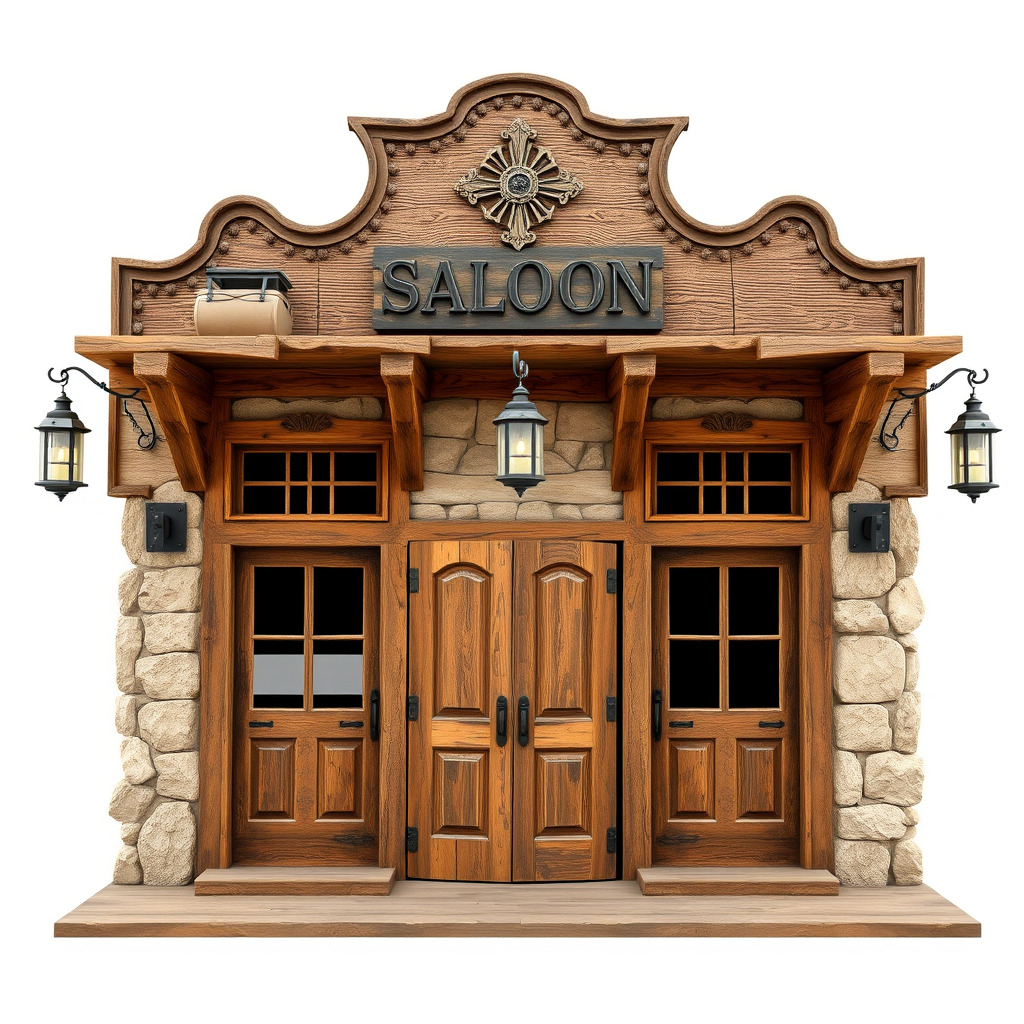 Wild West Saloon Model Pack with PBR Textures Low-poly 3D model_3