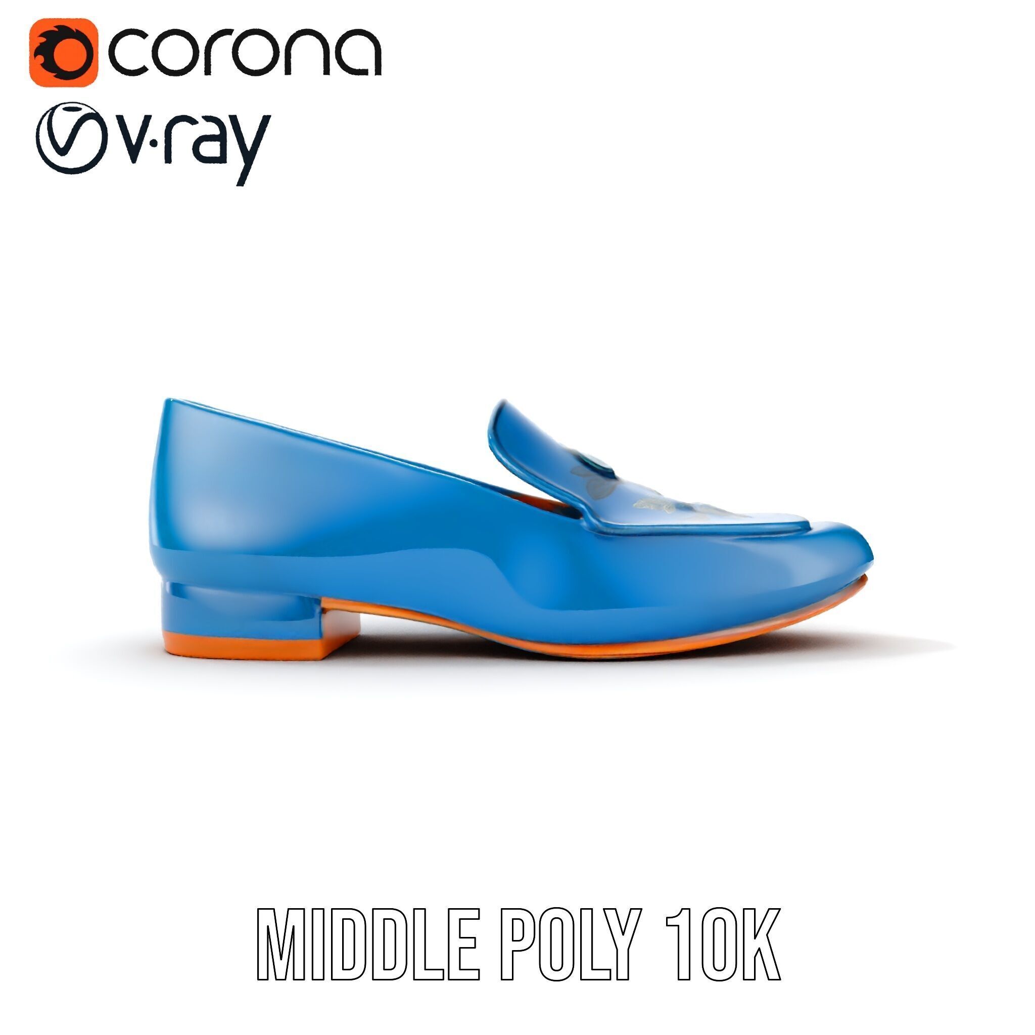 Embroidered Blue Loafer D Model Pack Low-poly 3D model_28