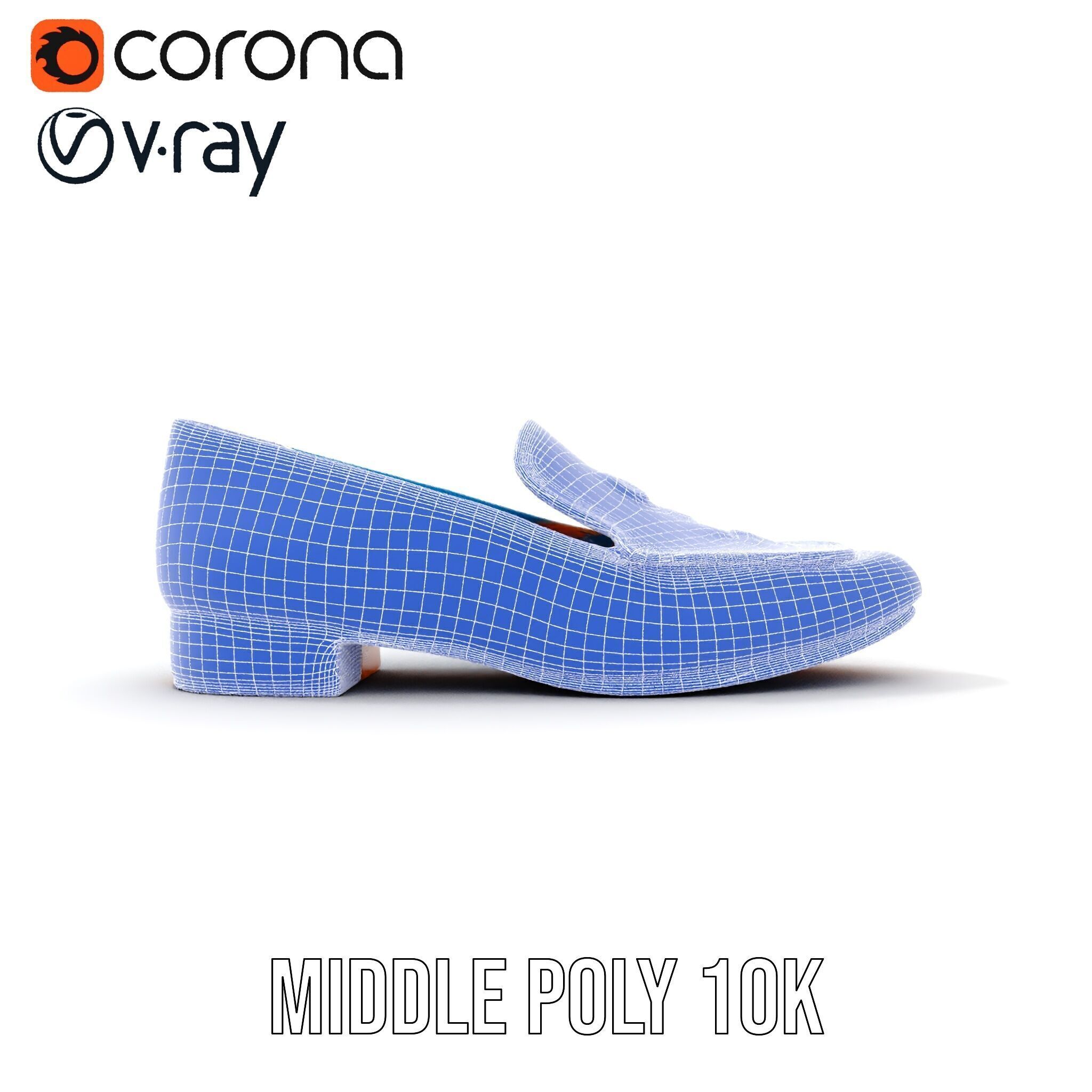 Embroidered Blue Loafer D Model Pack Low-poly 3D model_17