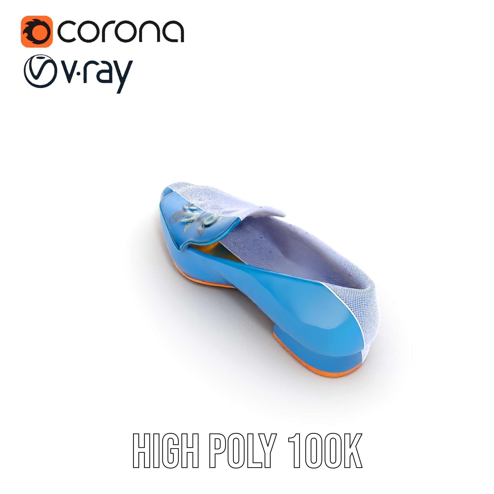 Embroidered Blue Loafer D Model Pack Low-poly 3D model_30
